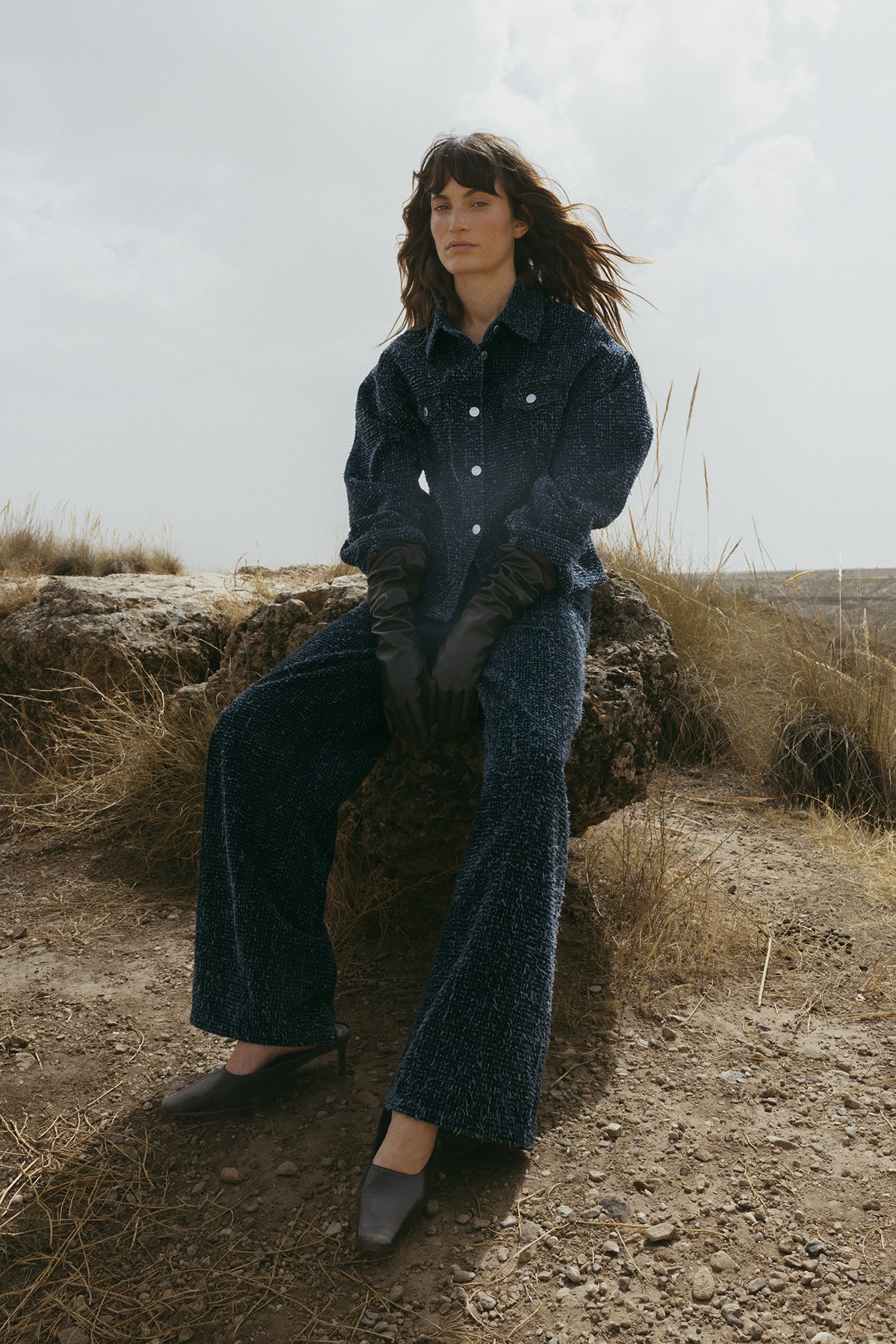 NA-KD Marked Waist Structured Denim Shirt - Denim Shirts - Blue - EU 36 - NA-KD / NAKD