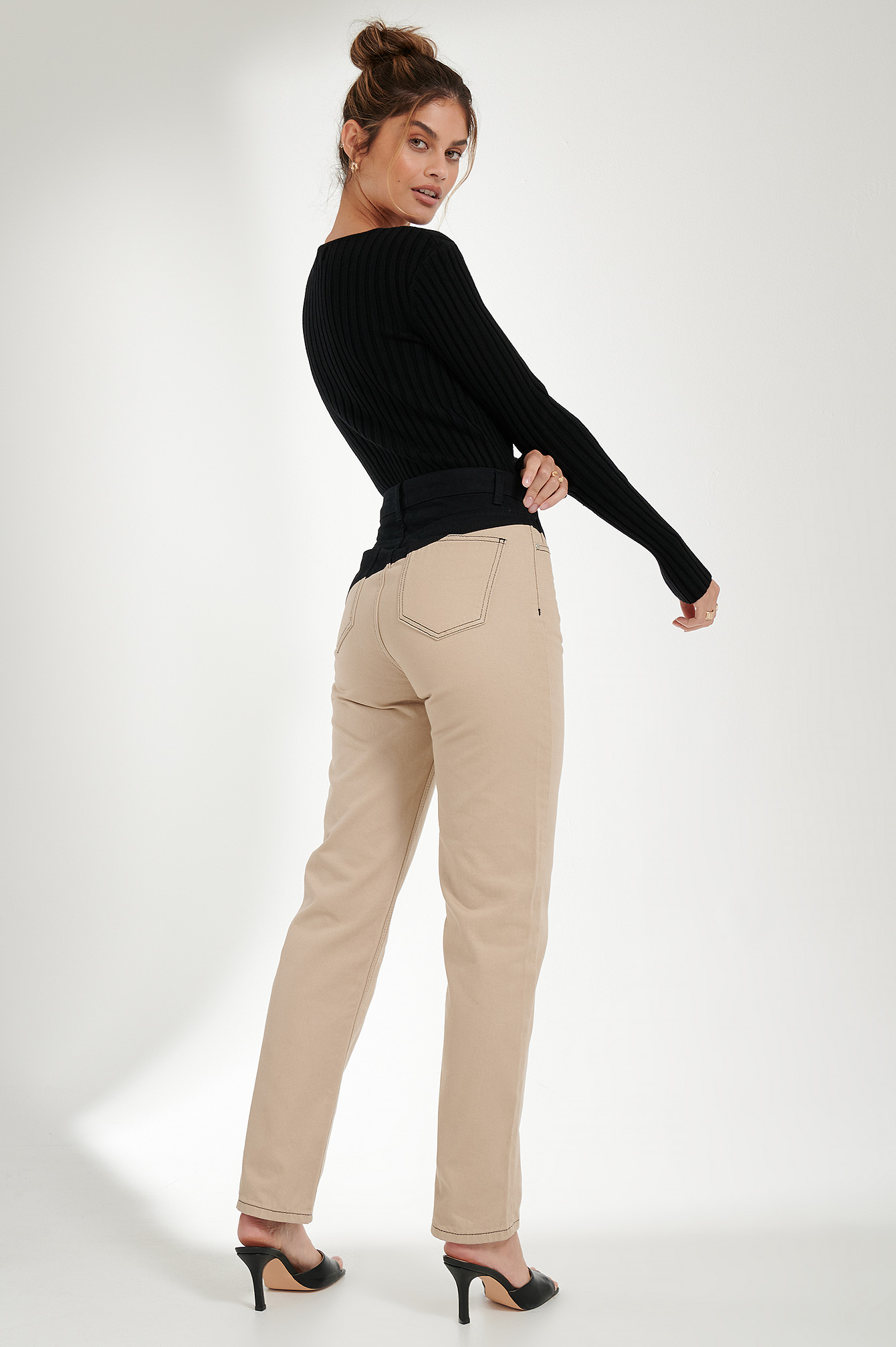 Split Color Denim Beige | na-kd.com
