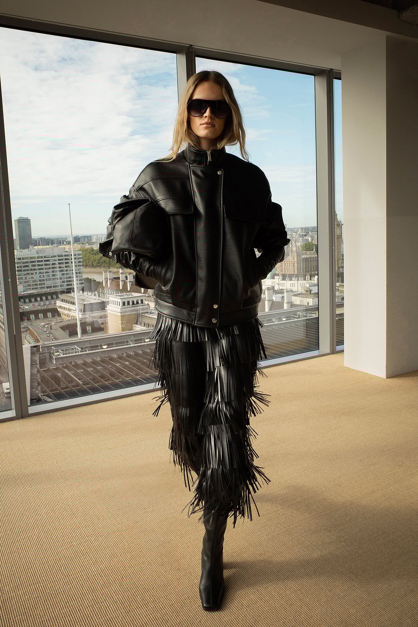 NA-KD PU maxirok met franje - Maxi-rokken - Zwart - EU 36 - NA-KD / NAKD