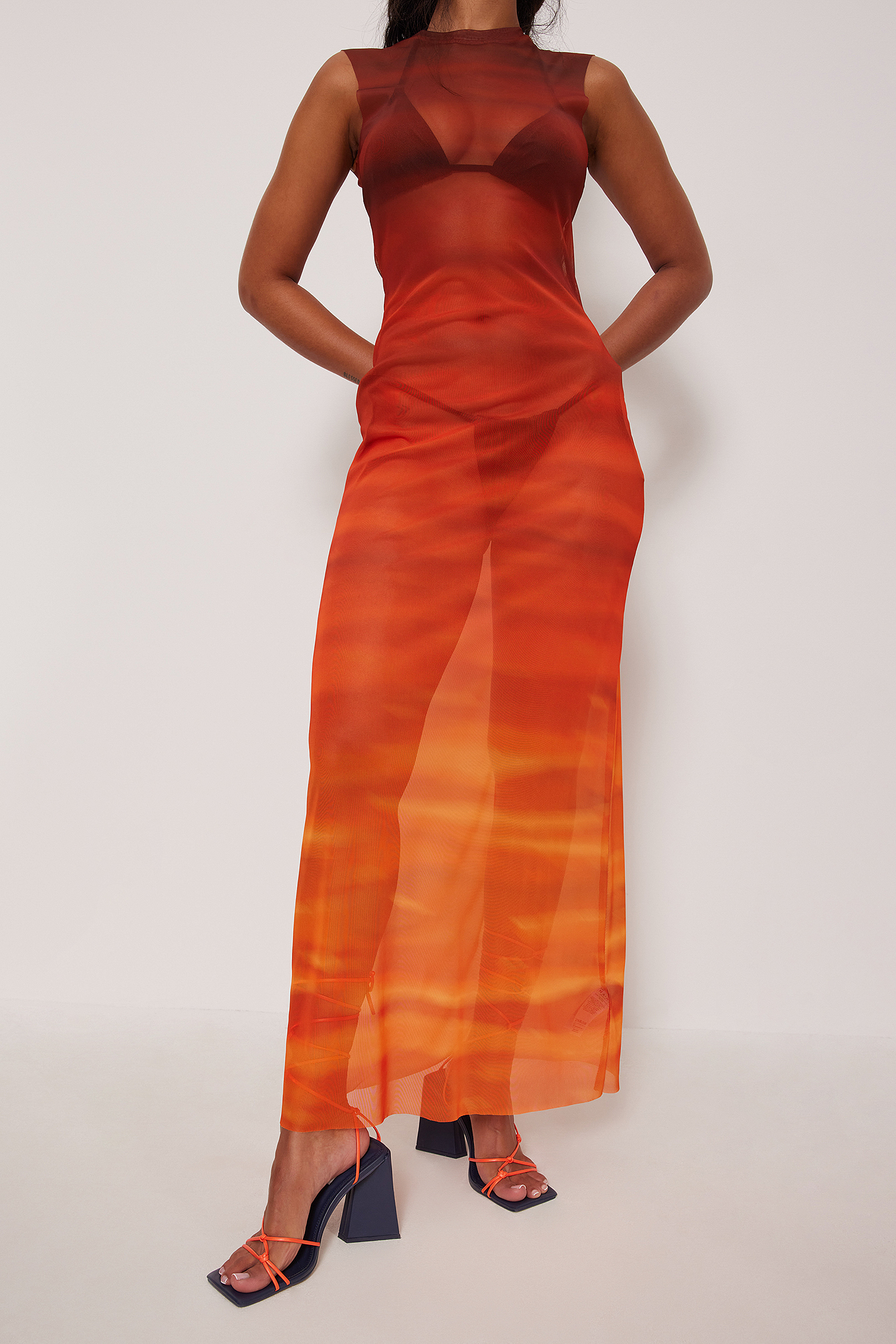 Maxi Mesh Dress Multicolor