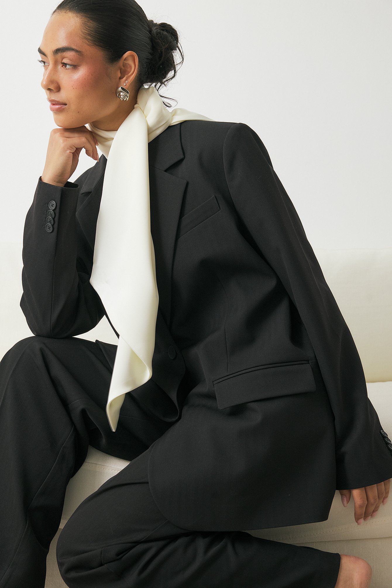 NA-KD Maxi oversized blazer - Oversized Blazers - Zwart - EU 40 - NA-KD / NAKD