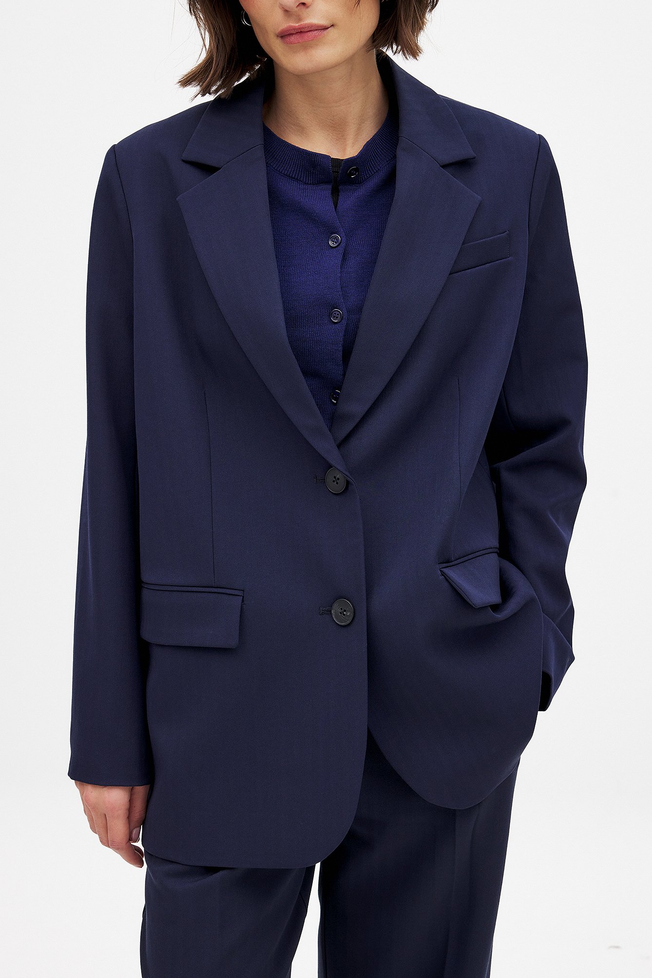 NA-KD Maxi Oversized Blazer - Oversized kavajer - Navy - EU 38 - NA-KD / NAKD