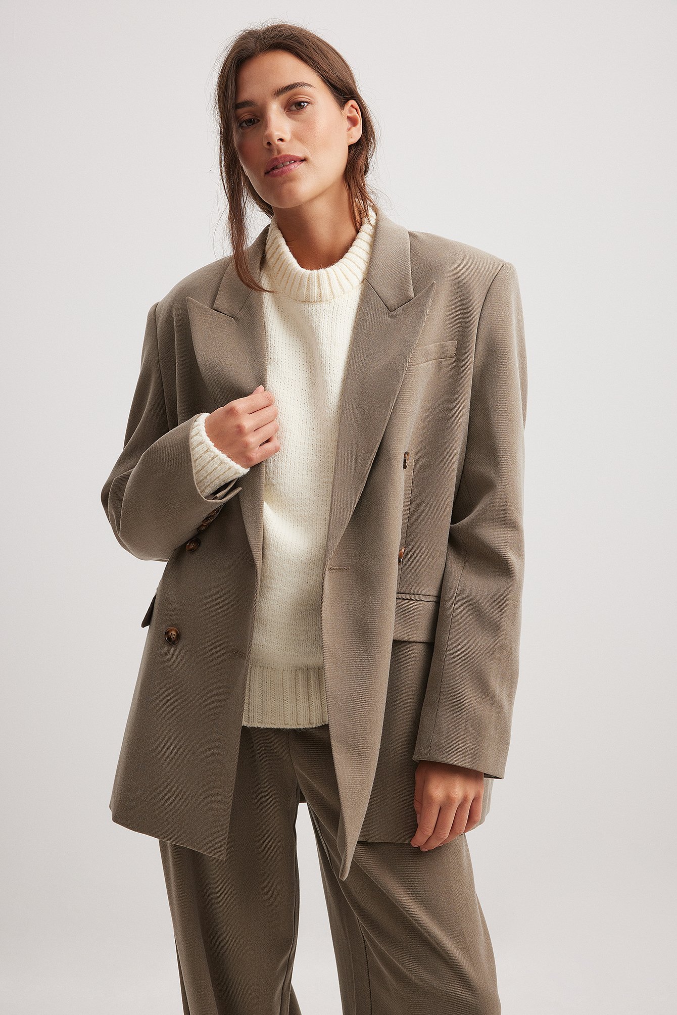 NA-KD Maxi Oversized Double Breasted Blazer - Oversized Blazers - Green - EU 34 - NA-KD / NAKD