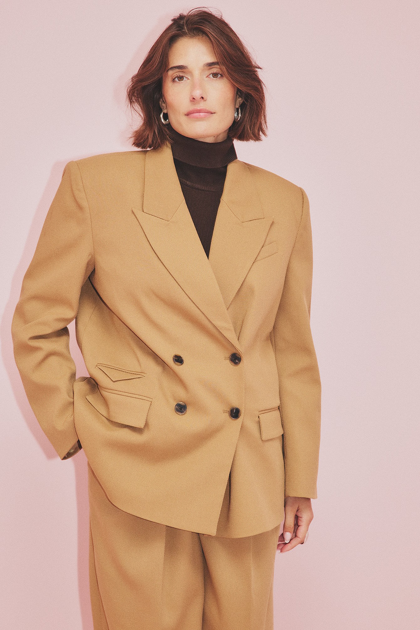 NA-KD Oversized maxiblazer med dubbelknäppning - Oversized kavajer - Beige - EU 32 - NA-KD / NAKD
