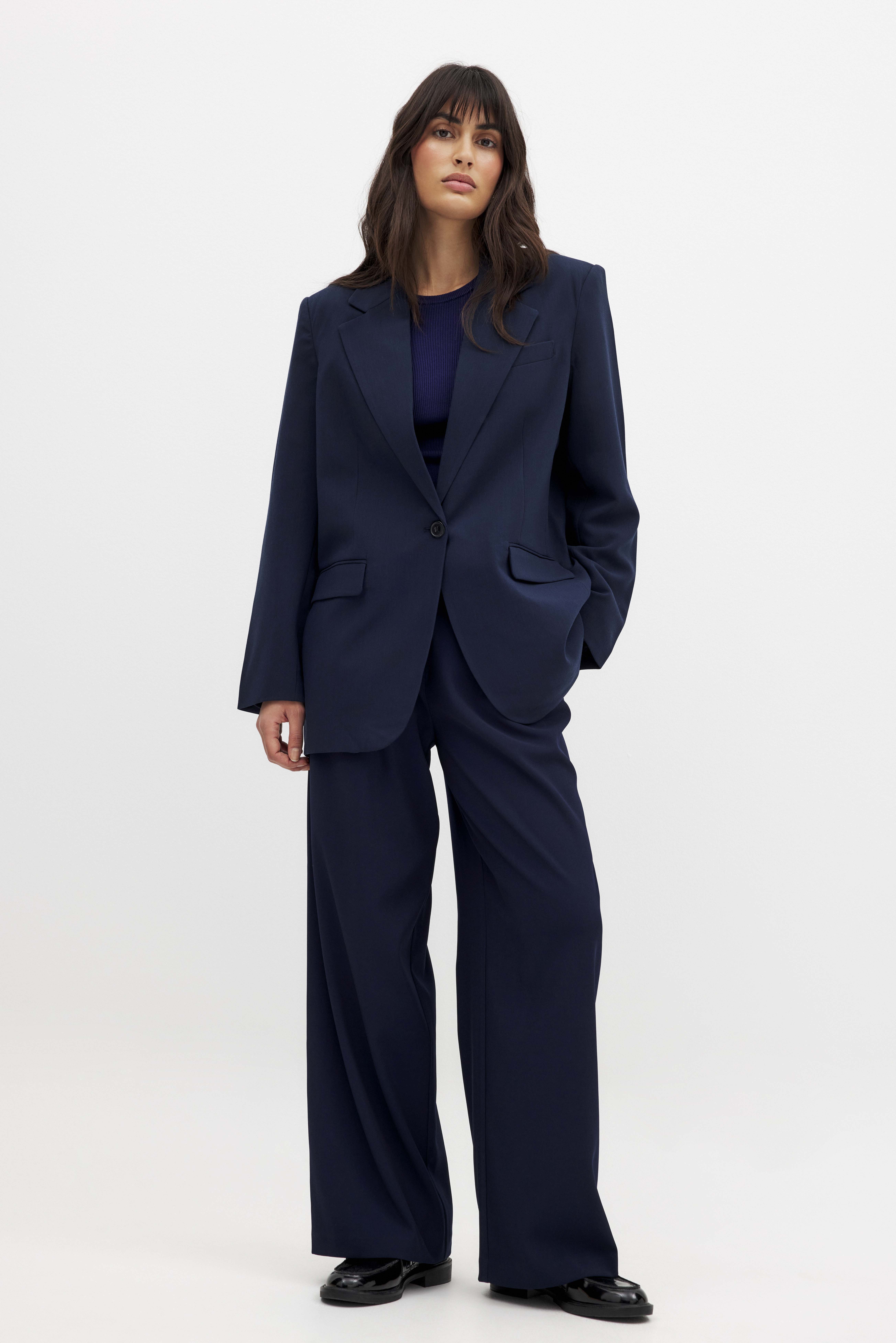 Pantalon De Costume Canaletto Bleu Marine Taille 40 - Neuf Avec étiquettes, Prix Original 95,58€