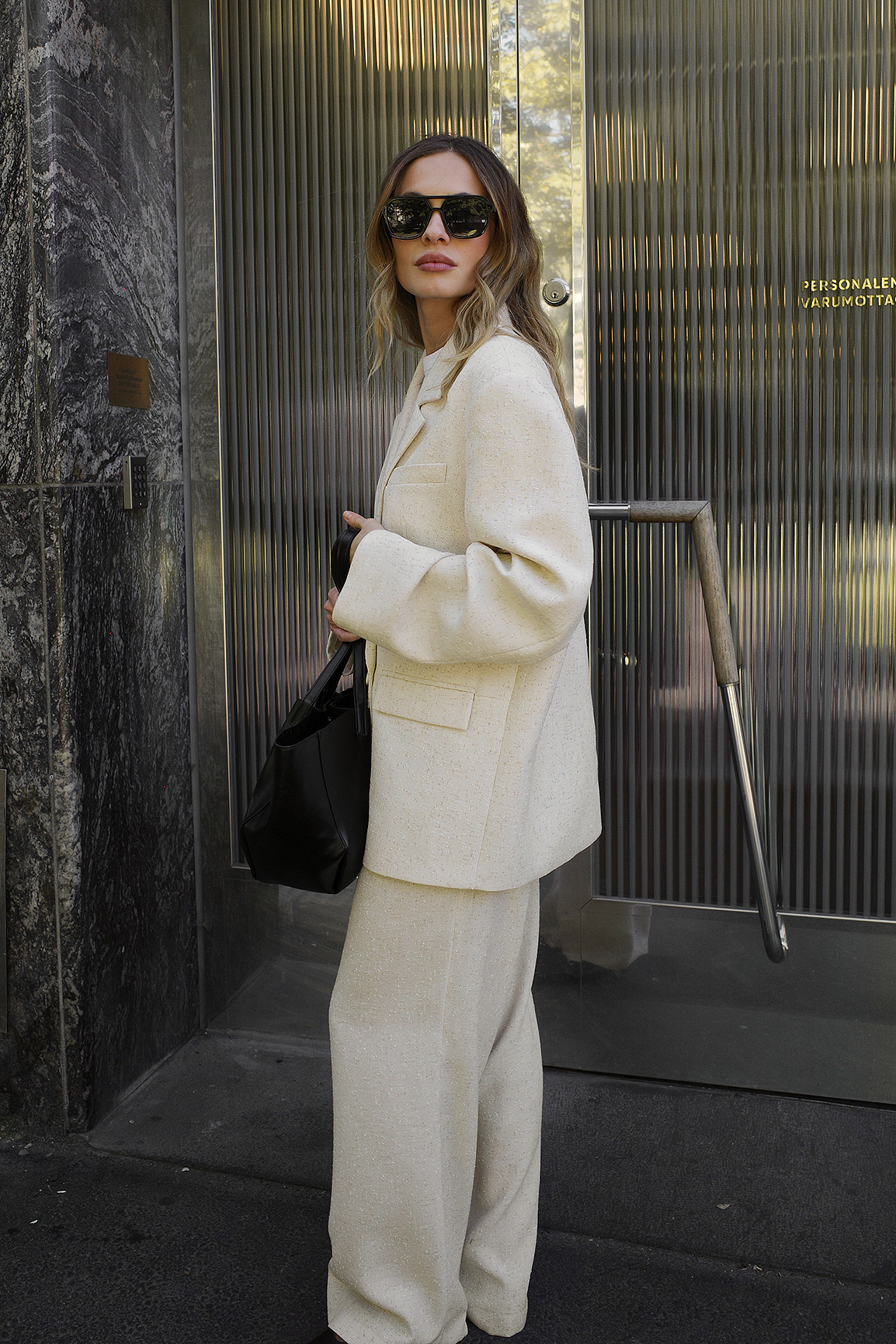 NA-KD Maxi oversized strukturerad blazer - Långa Kavajer - Beige - EU 42 - NA-KD / NAKD