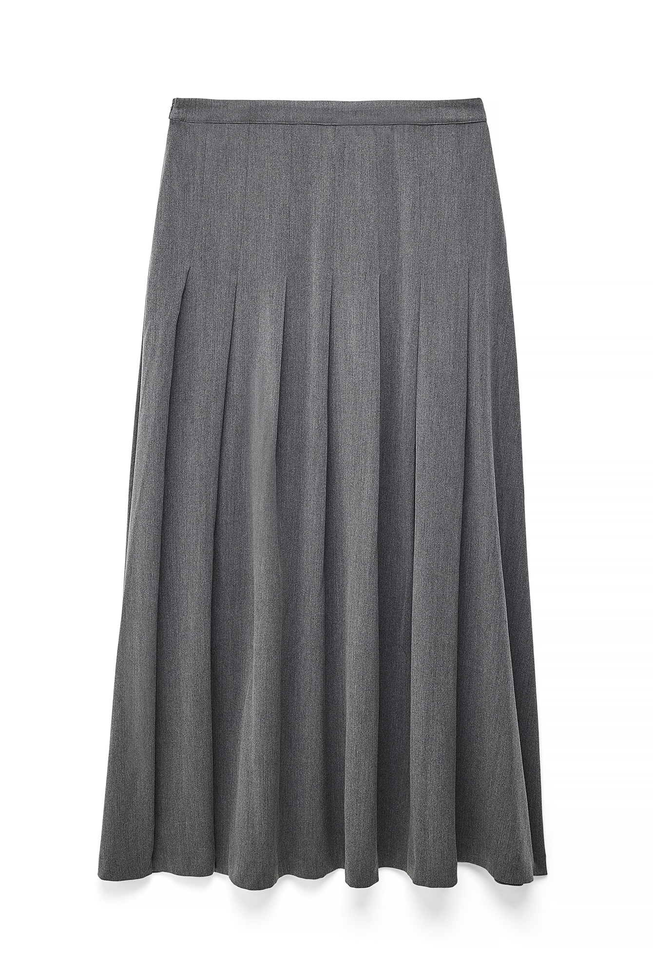 Grey Maxi Pleated Skirt