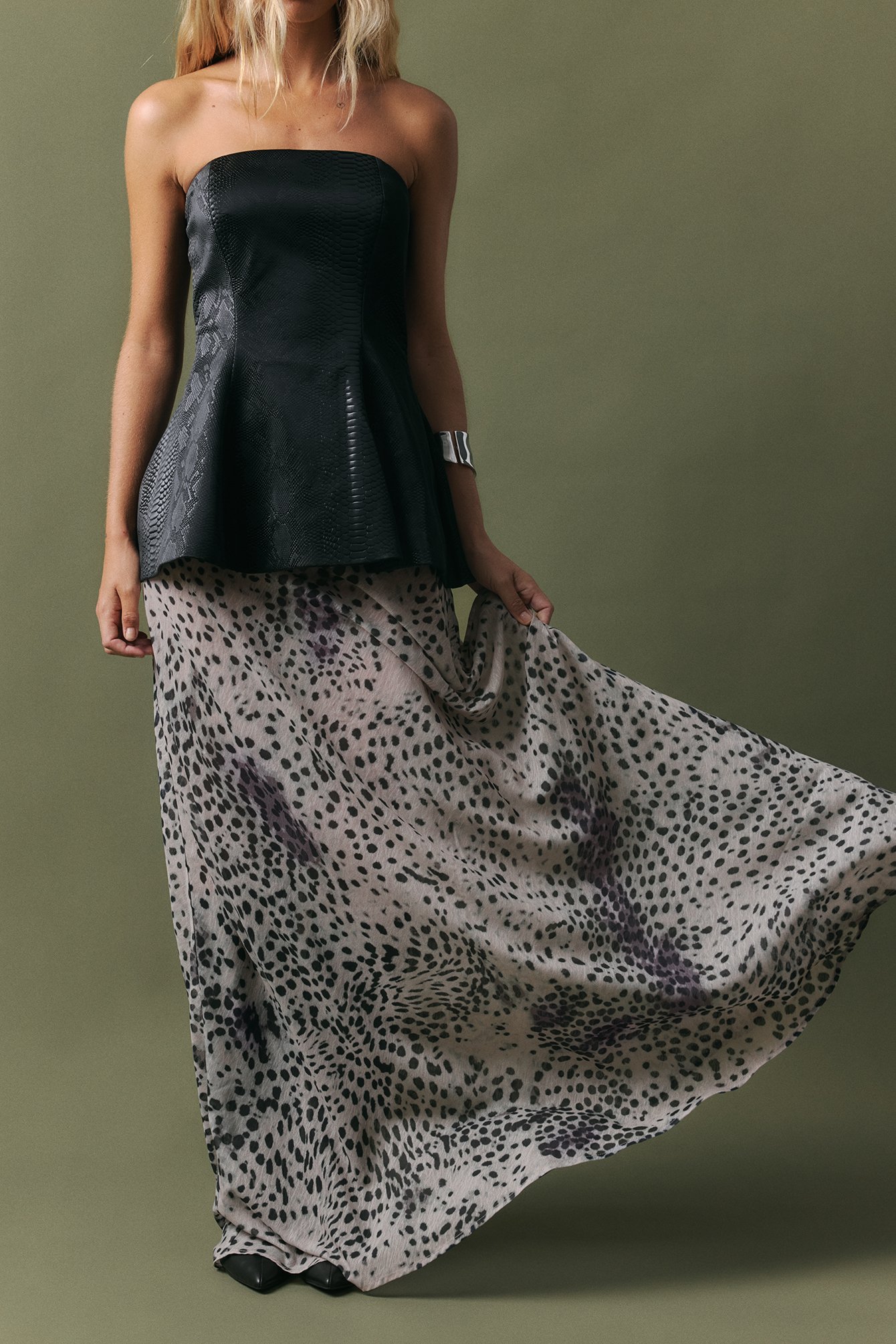 NA-KD Maxi Printed Sheer Skirt - Maxi Skirts - Leopard - EU 34 - NA-KD / NAKD