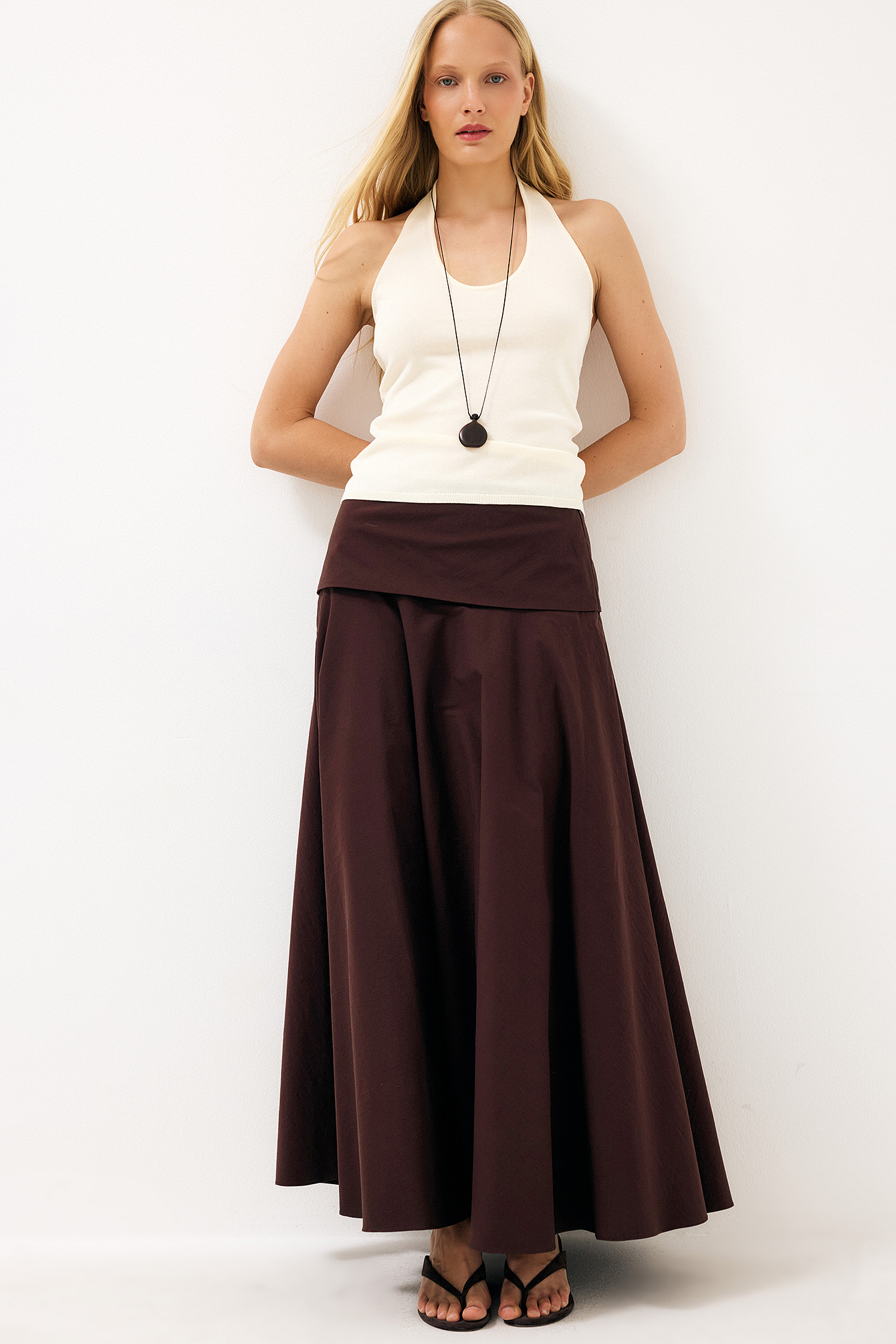 Janka Polliani x NA-KD Falda maxi - Faldas largas - Brown - EU 32 - NA-KD / NAKD