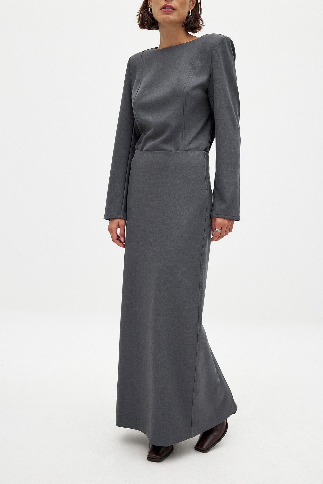 NA-KD Maxi Skirt - Maxi Skirts - Grey - EU 34 - NA-KD / NAKD