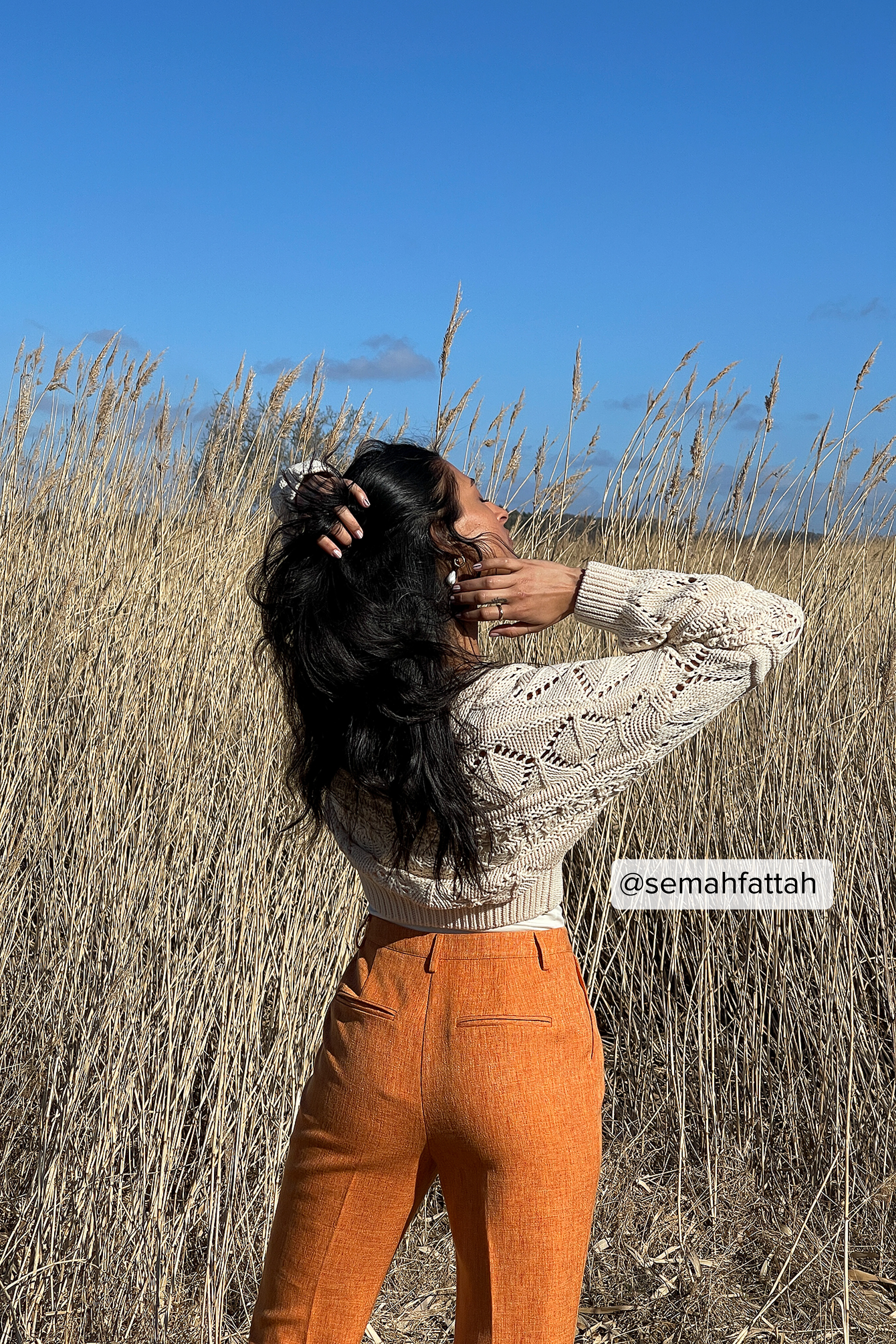 Pantaloni eleganti mélange alla caviglia Arancione | na-kd.com
