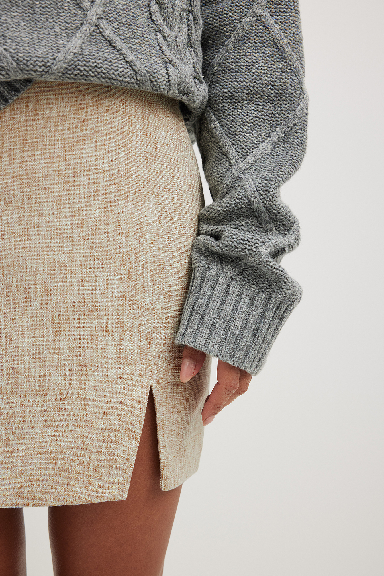 Minifalda mélange Beige | NA-KD