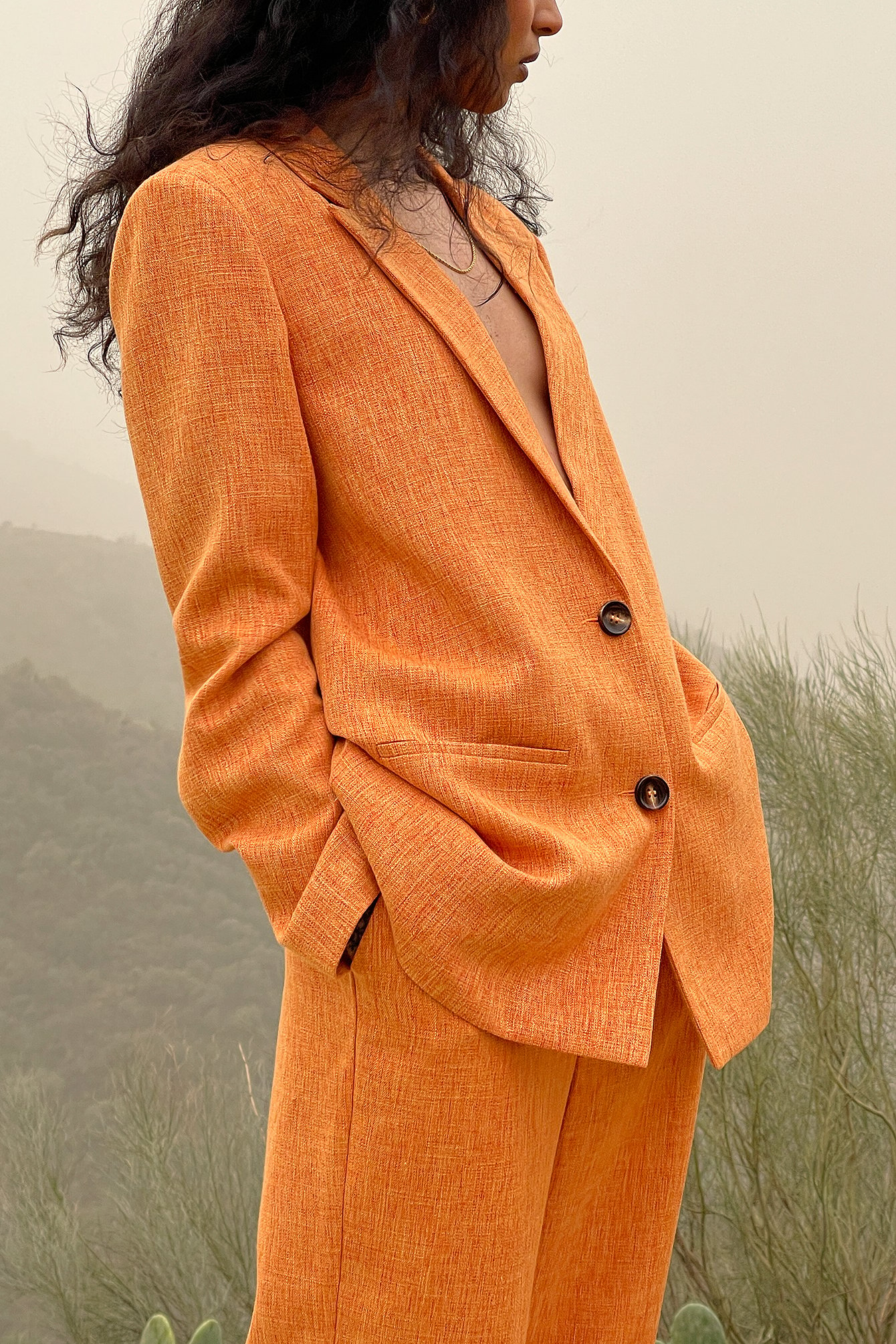 Orange Mélange regular blazer