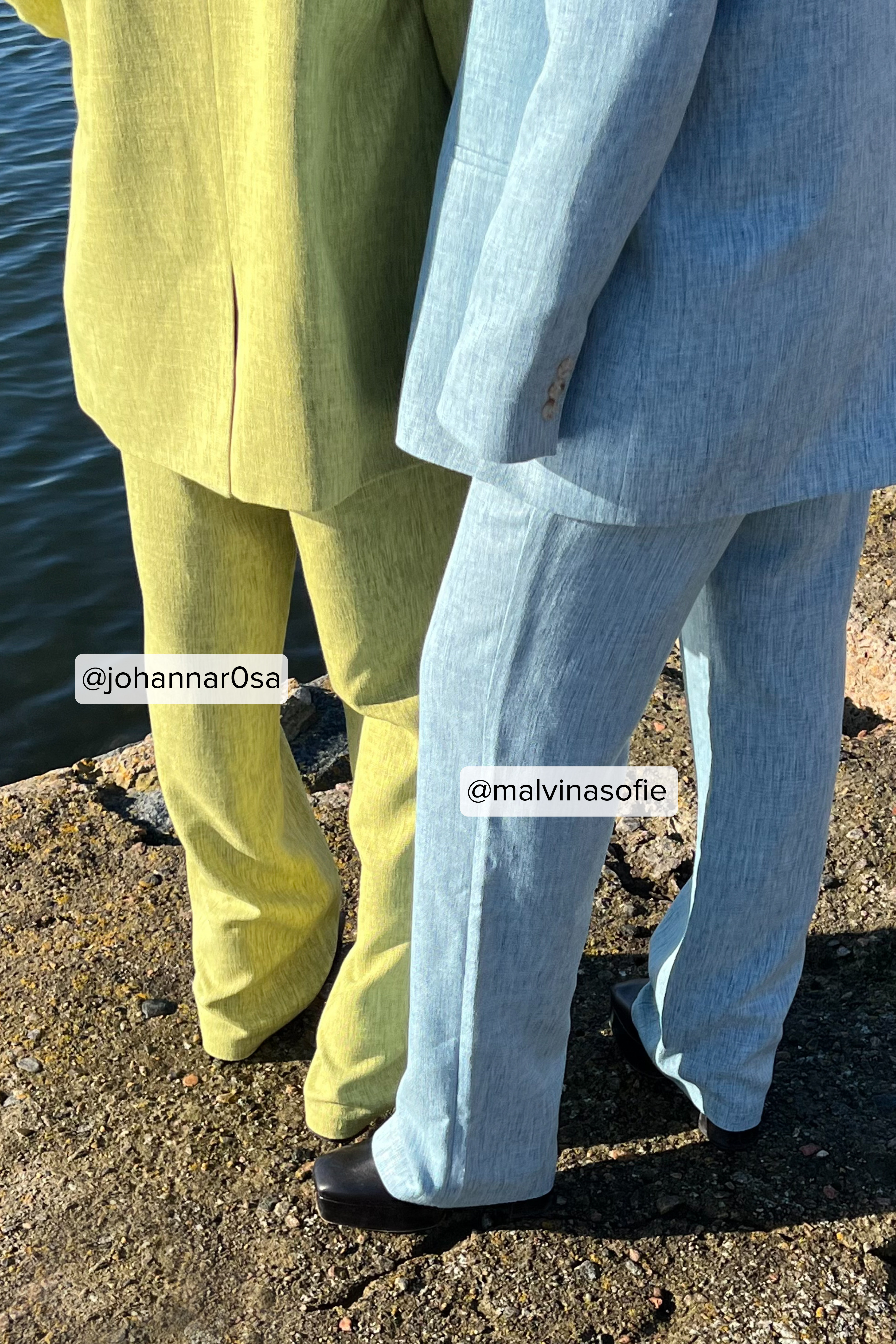 Melange Straight Suit Pants Green | na 