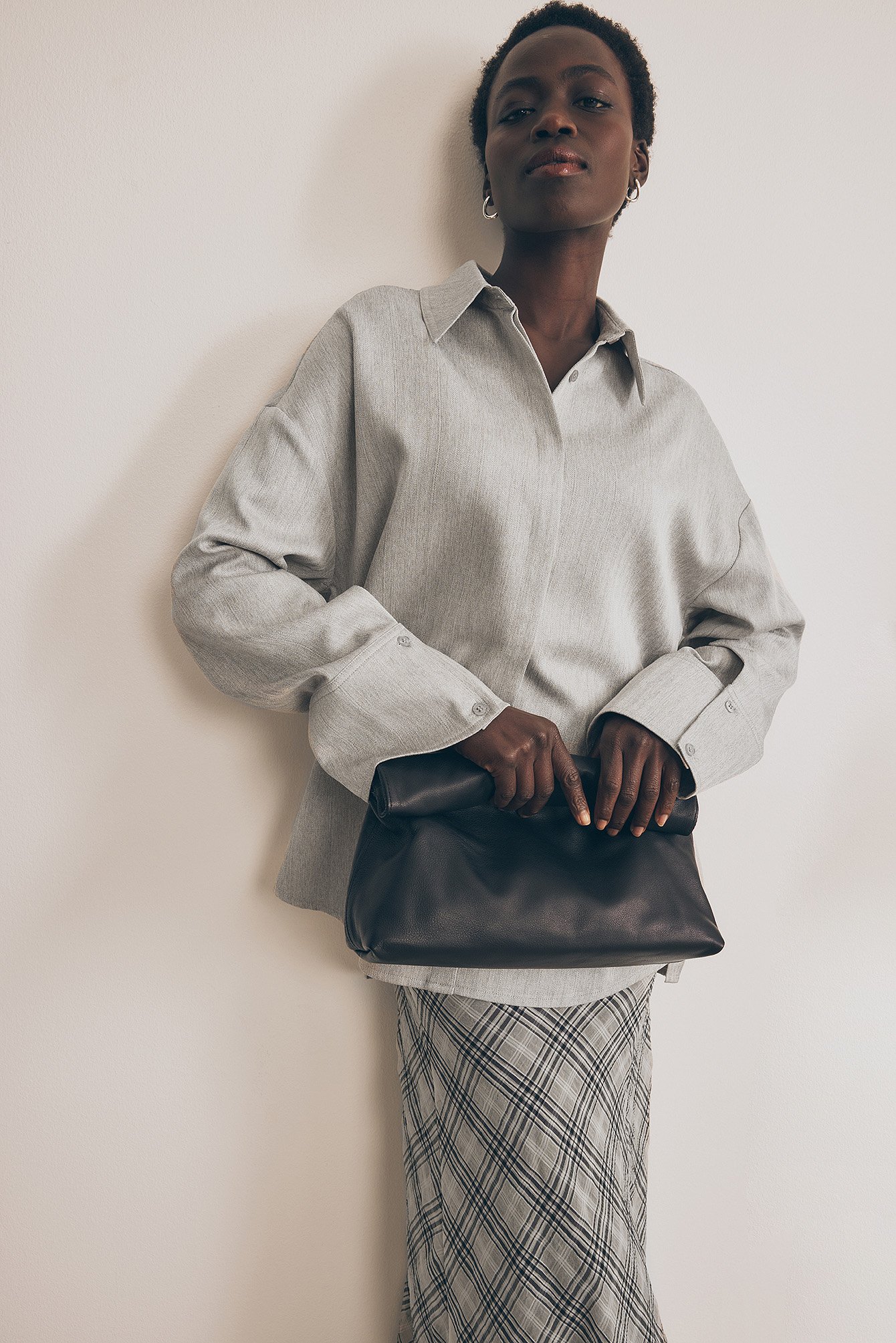 NA-KD Melerad skräddarsydd skjorta - Skjortor - Beige - EU 44 - NA-KD / NAKD