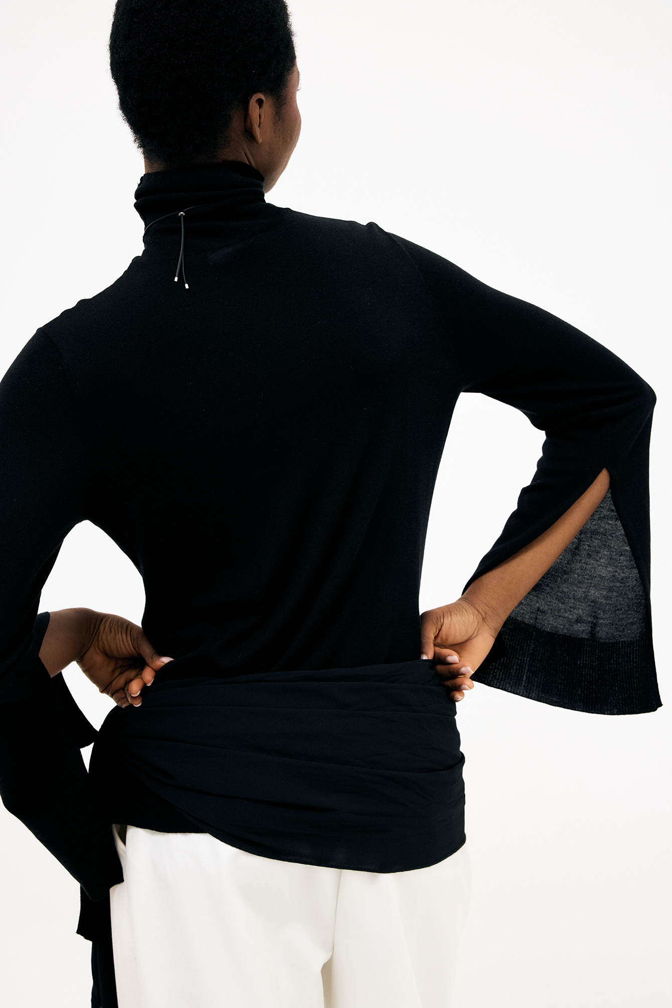 Top de punto de mezcla de merino con cuello alto - Turtlenecks - Black - M - NA-KD / NAKD