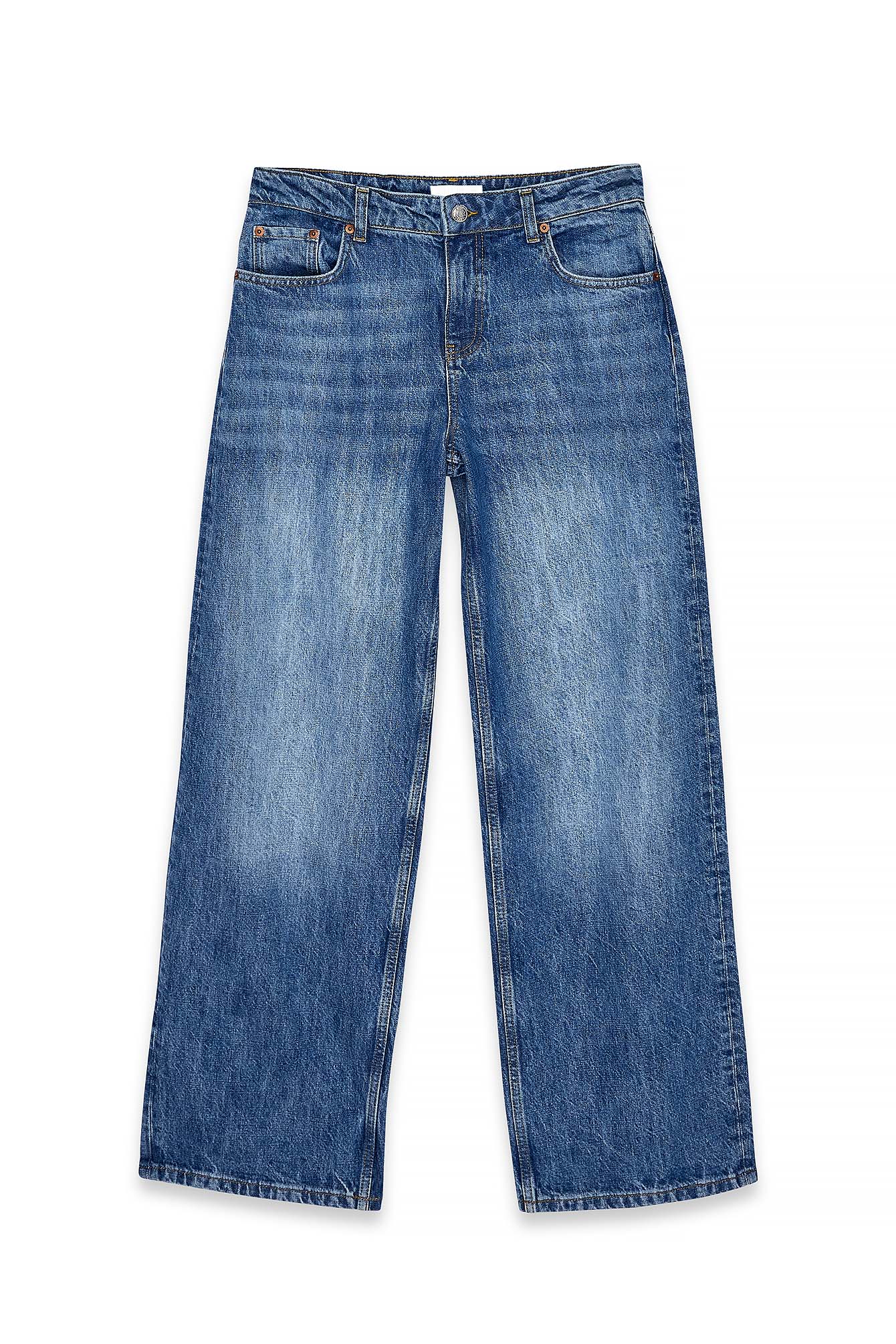 Mid Blue Baggyjeans med mellanhög midja