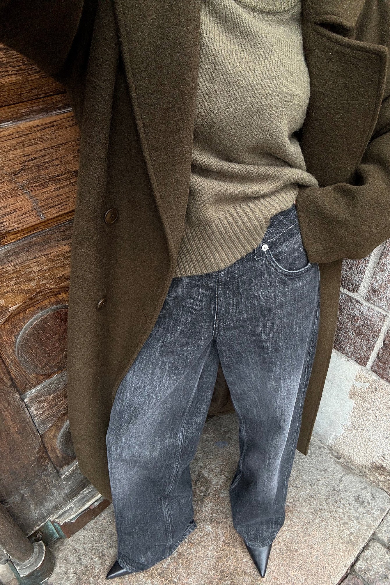 NA-KD Baggy jeans met halfhoge taille en detail op de achterkant - Mid waisted jeans - Grijs - EU 32 - NA-KD / NAKD