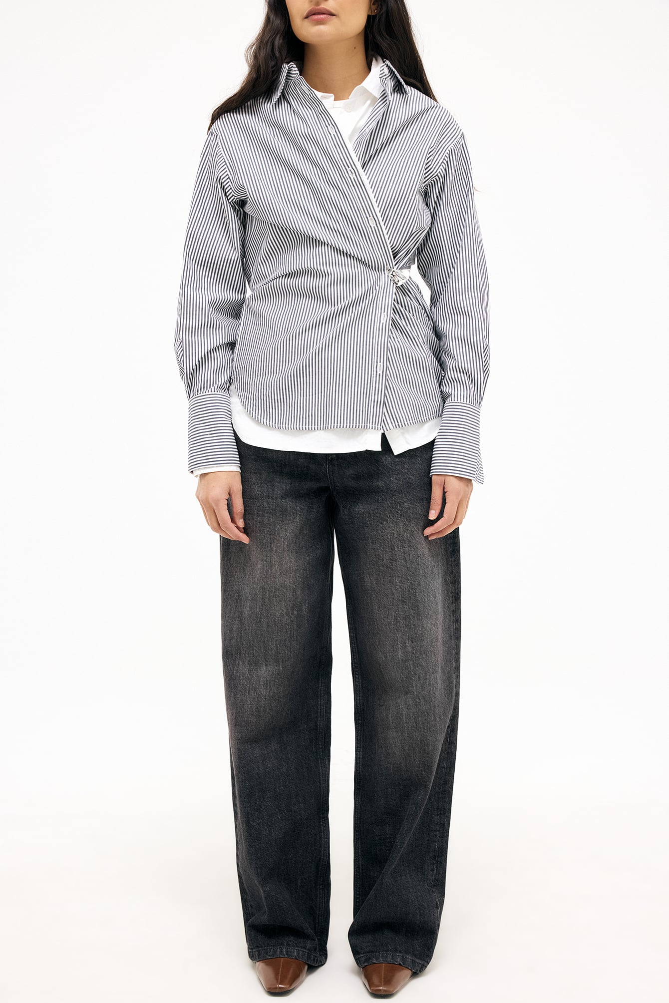 Mid Waist Baggy Jeans - Baggy Jeans - Grey - EU 38 - NA-KD / NAKD