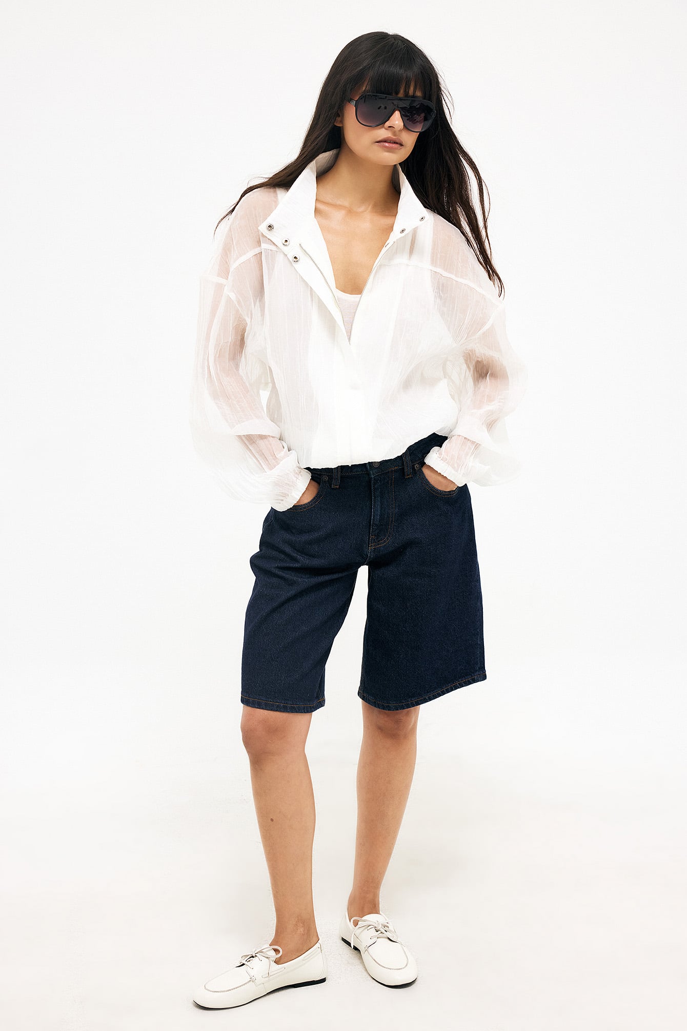 Vaqueros cortos anchos de talle medio - Shorts vaqueros - Blue - EU 32 - NA-KD / NAKD