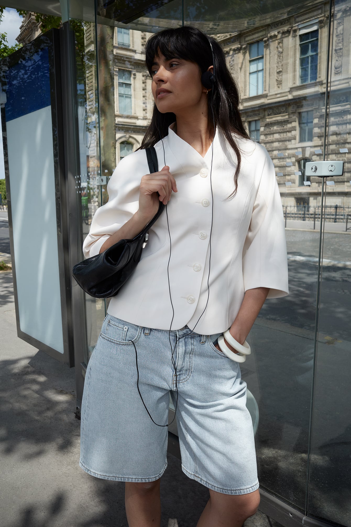 Short en jean ample à taille mi-haute - Short en jean - Bleu - EU 32 - NA-KD / NAKD