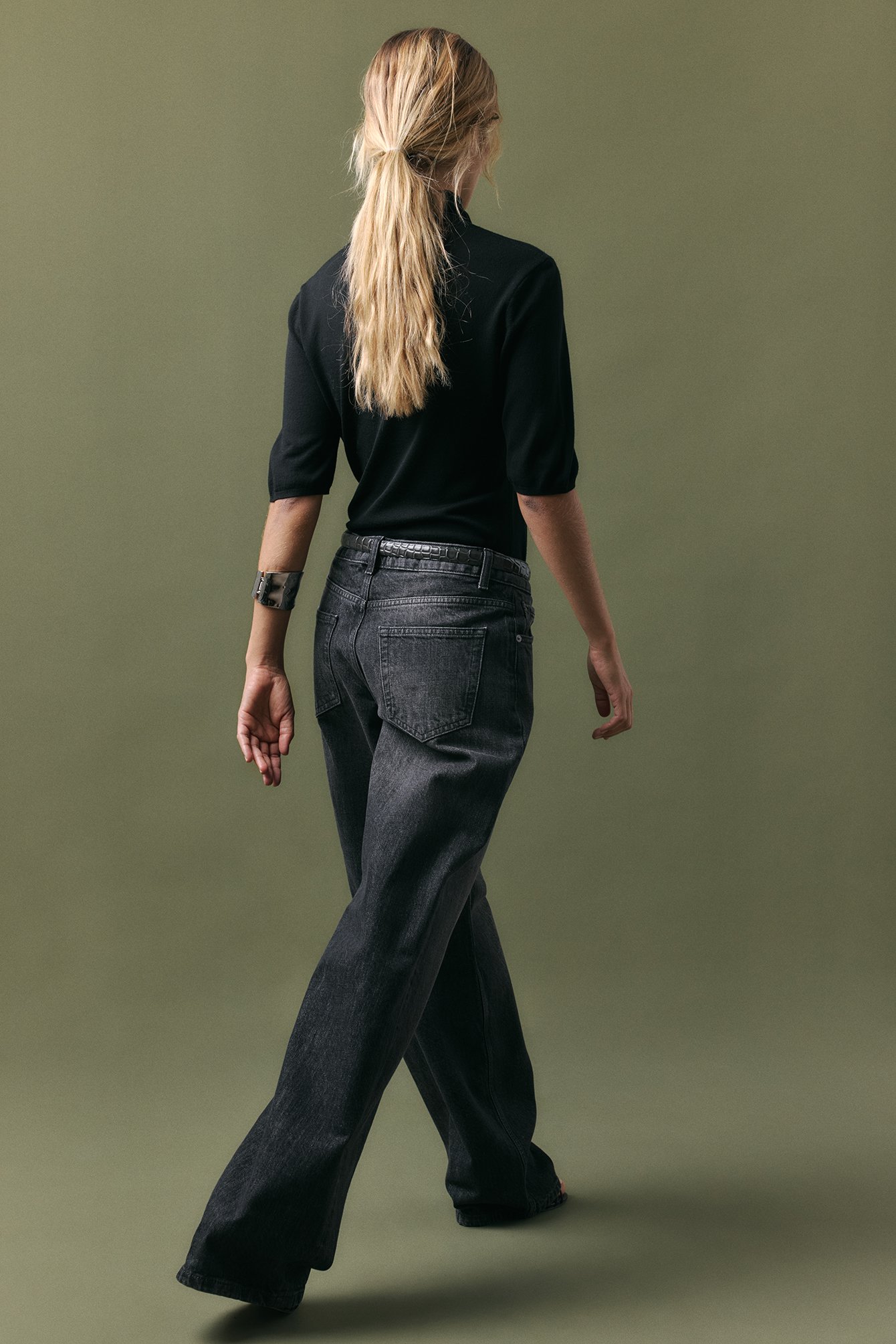 NA-KD Vaqueros rectos anchos de talle medio - Vaqueros de tiro medio - Grey - EU 40 - NA-KD / NAKD