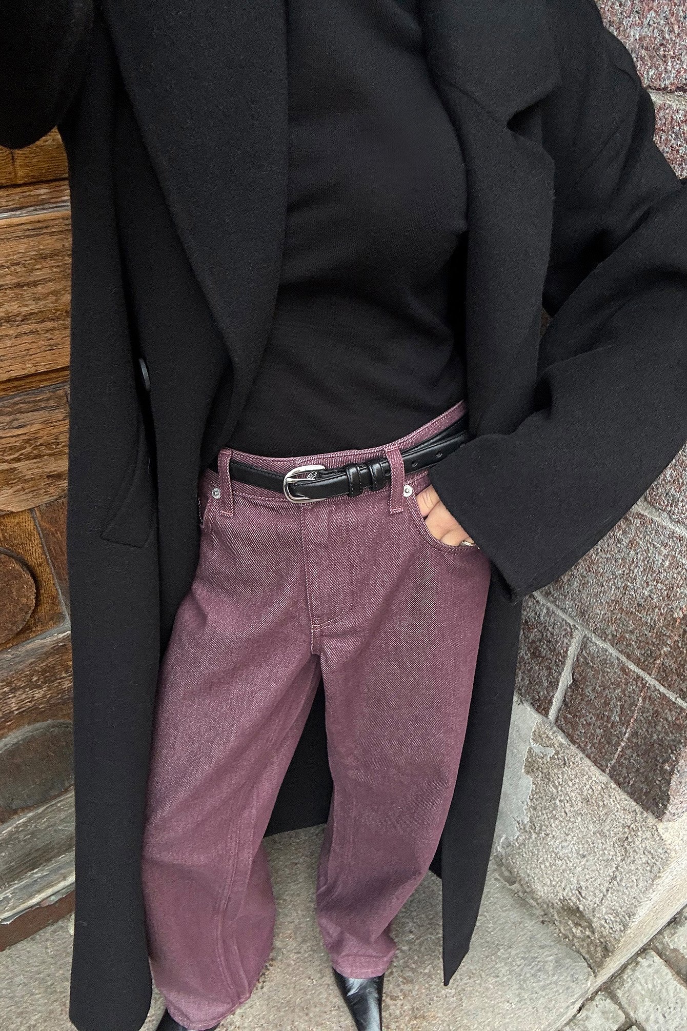 NA-KD - Denim med rette ben og mellomhøyt liv - Mid waist jeans - Lilla - EU 36 - NA-KD / NAKD