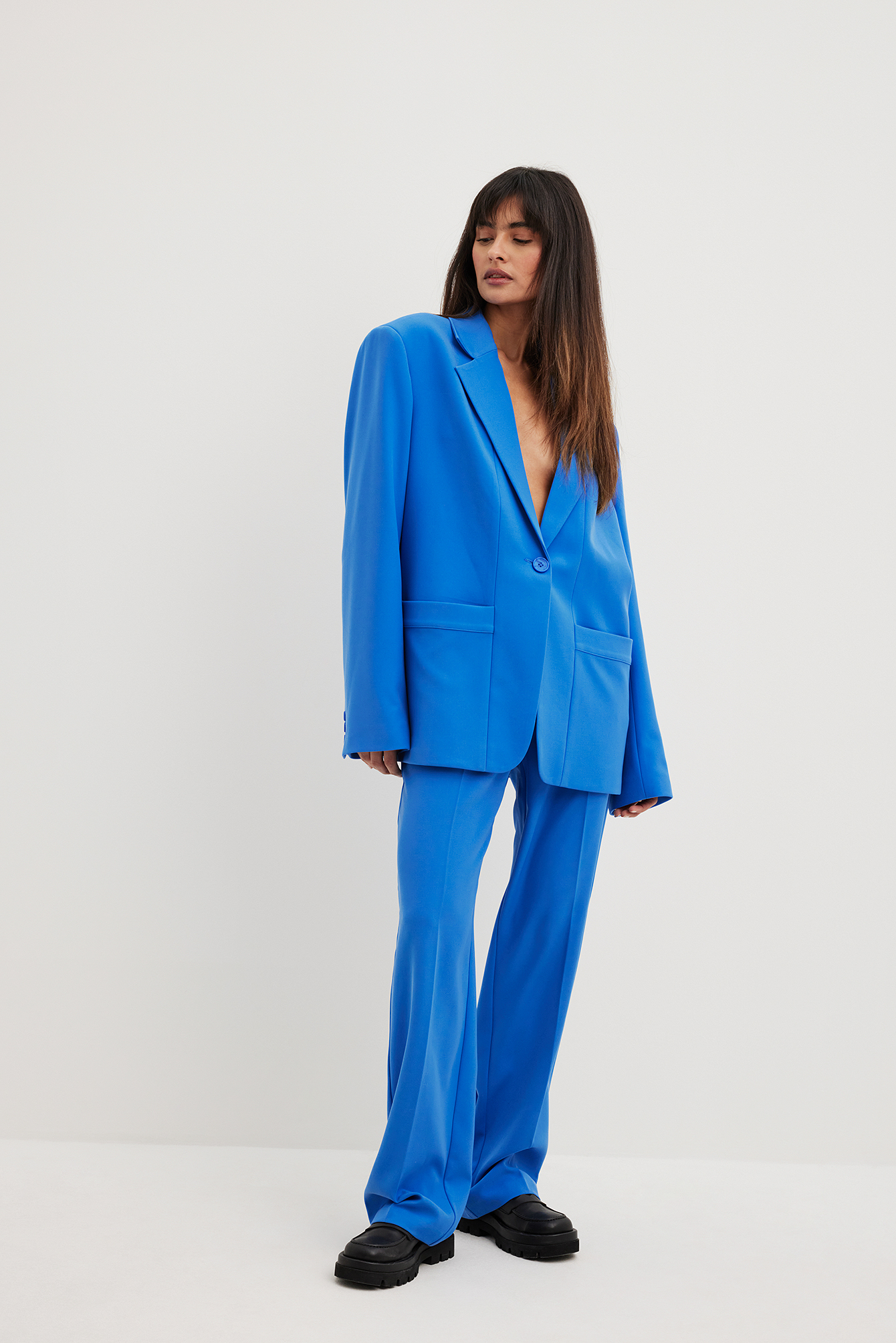 Womens Blue Tailored Trousers