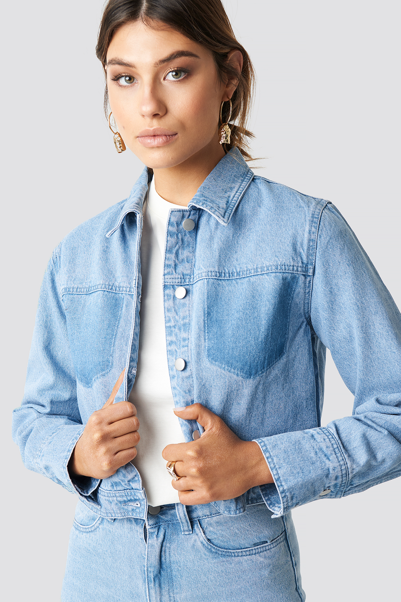 Washed Denim Jacket Light Blue