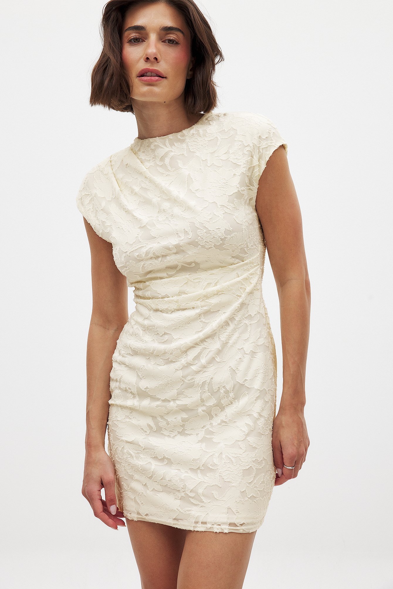 NA-KD Mini Open back Dress - Dresses - Offwhite - S (EU 34-36) - NA-KD / NAKD
