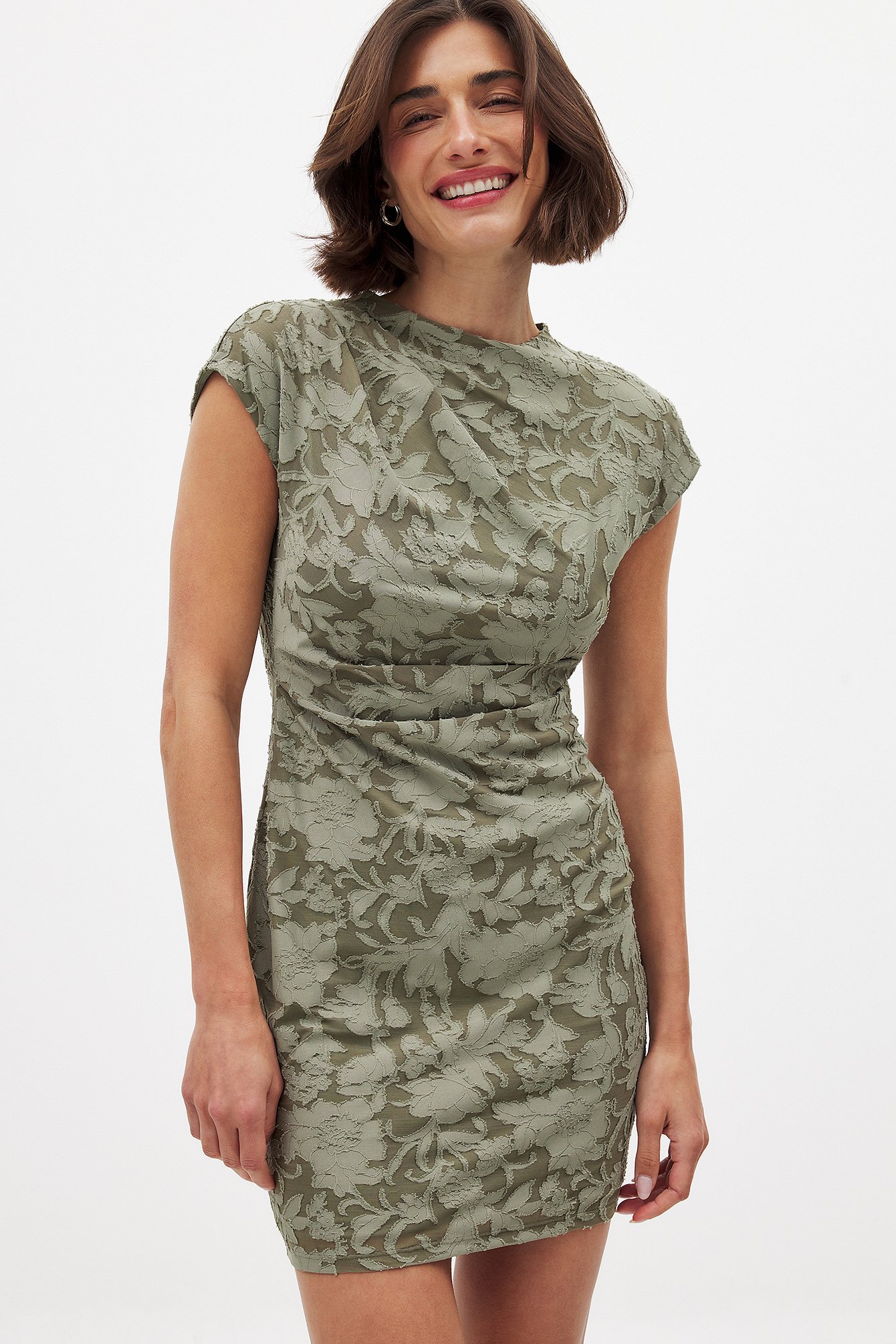 NA-KD Robe courte décolletée au dos ouvert - Robes - Vert - L (EU 42-44) - NA-KD / NAKD