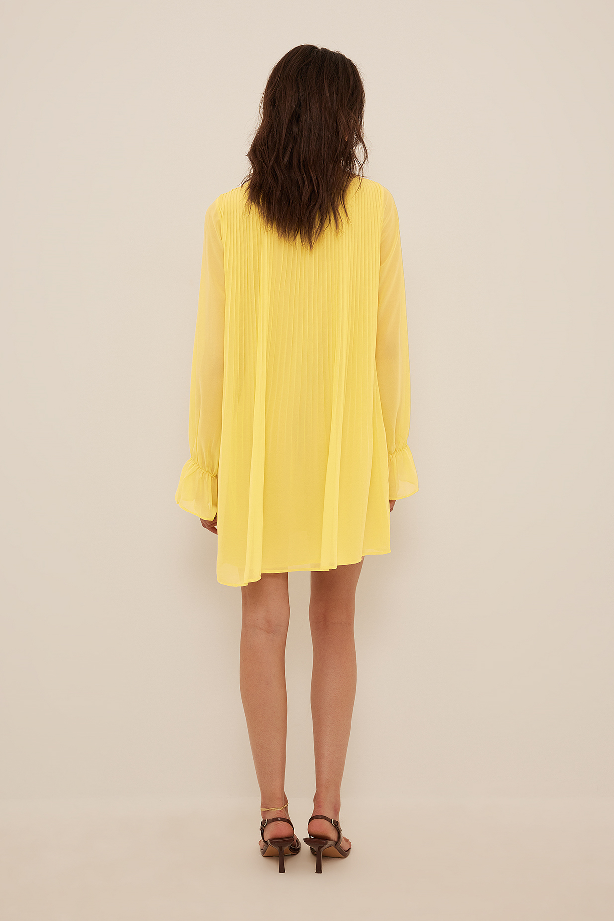 Mini Pleated Dress Yellow