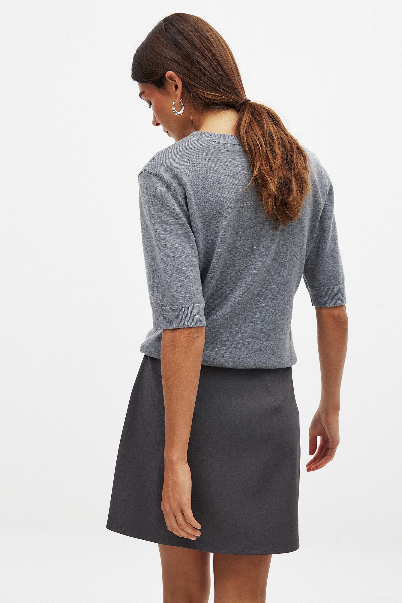 NA-KD Slit Mini Skirt - Skirts - Grey - EU 44 - NA-KD / NAKD