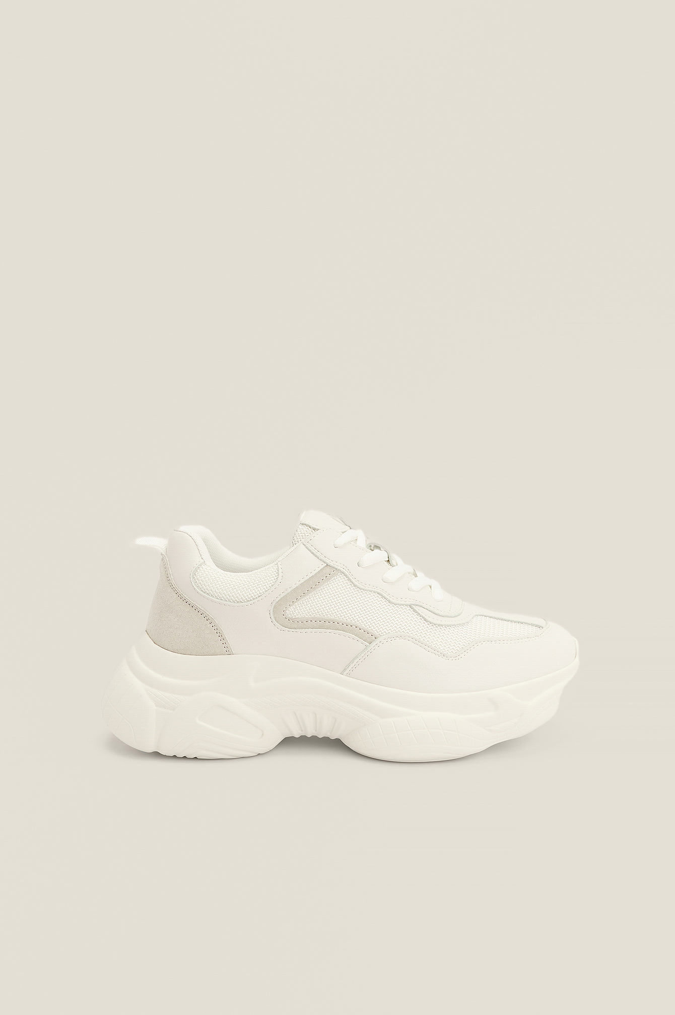 chunky sole white trainers