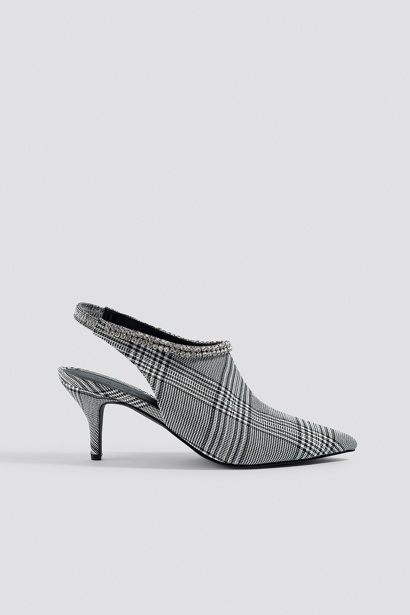 Embellished Checked Ankle Boots Check