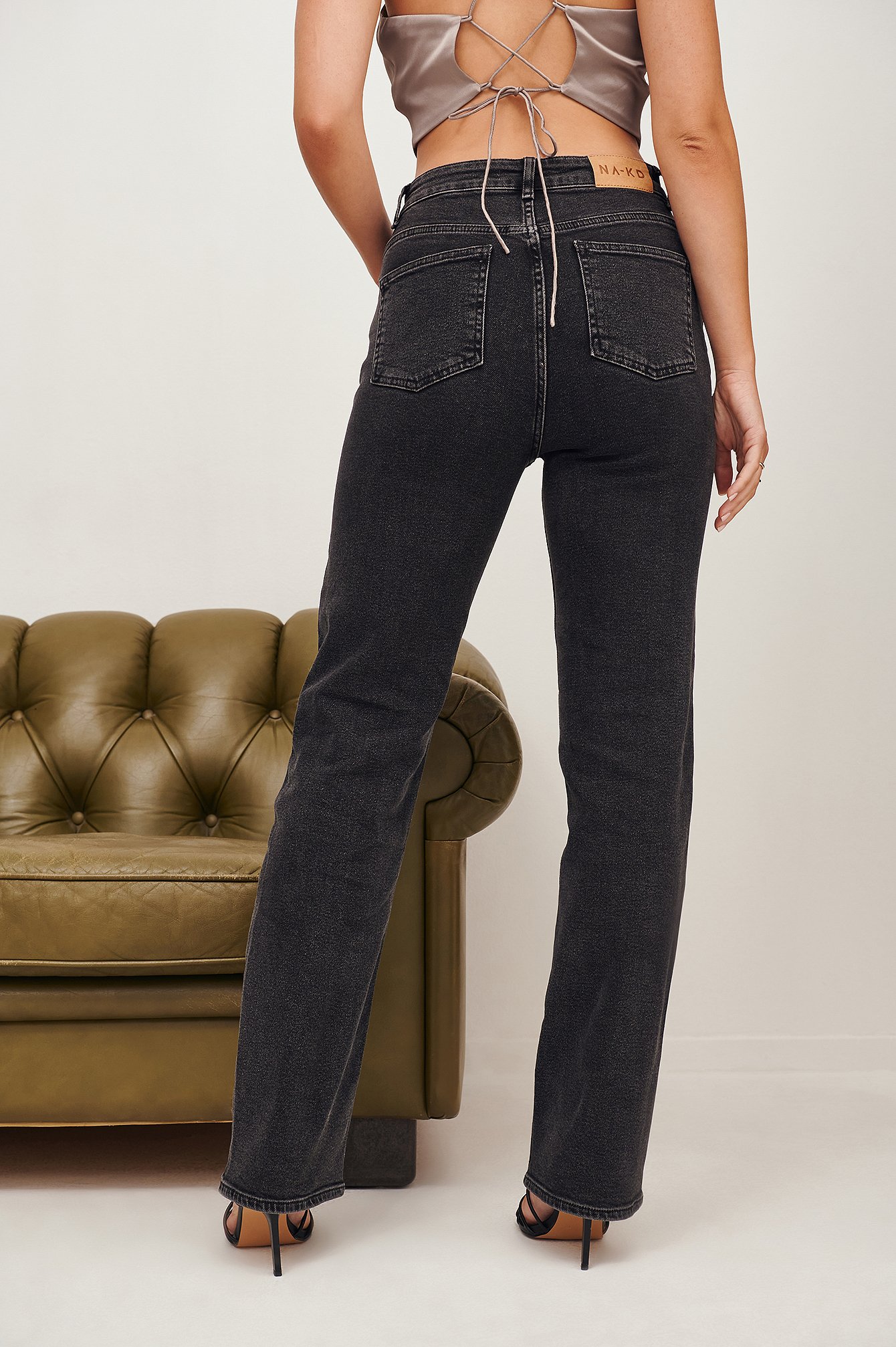 Grey Ekologiska jeans med raka ben