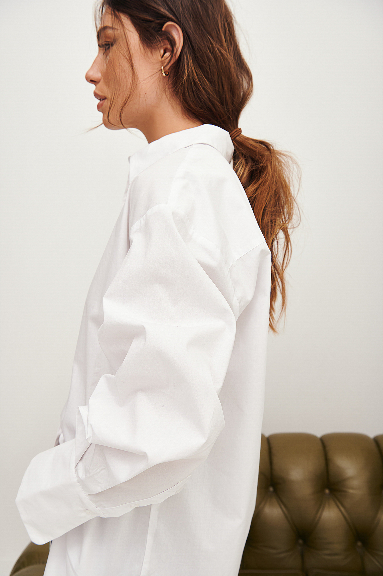Oversized shirt Wit | na-kd.com