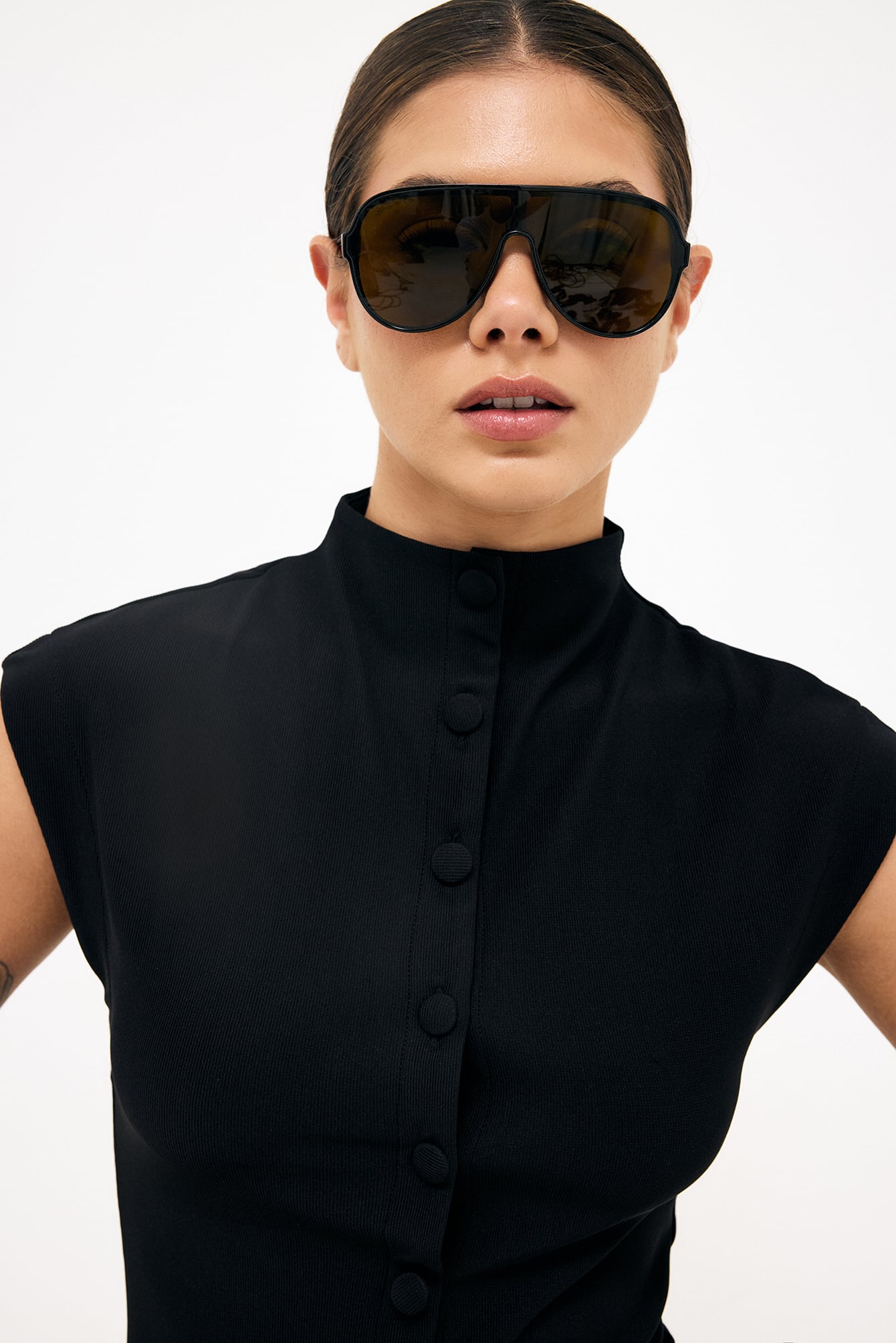 Mock Neck Jersey Top Black | NA-KD