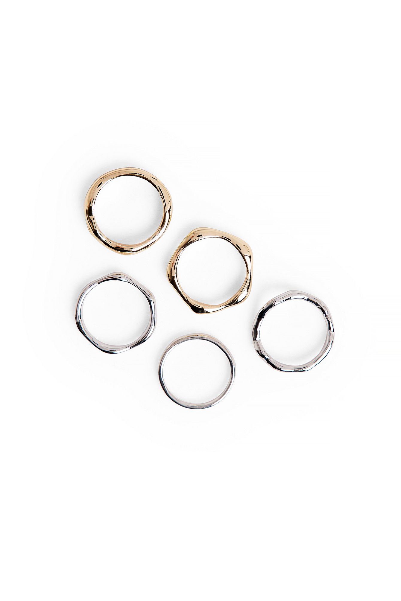 Multipack Mixed Liquid Rings Silver | NA-KD