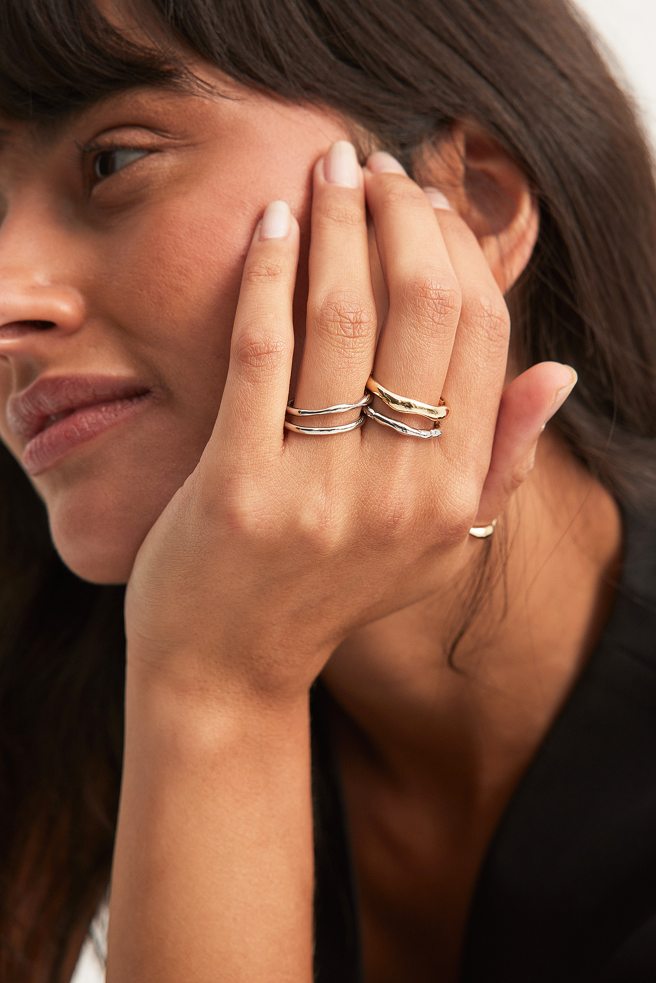 Multipack Mixed Liquid Rings Silver | NA-KD