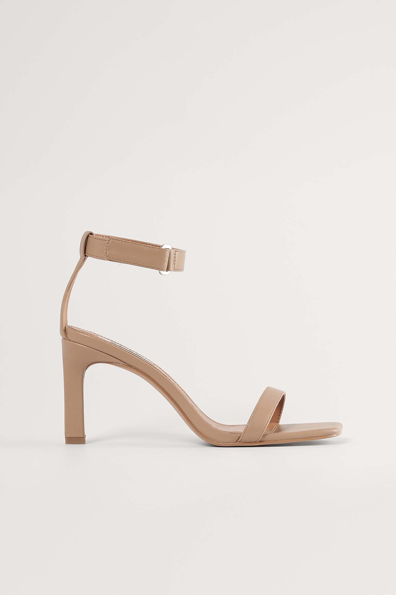 Basic Ankle Strap Sandals Beige | NA-KD