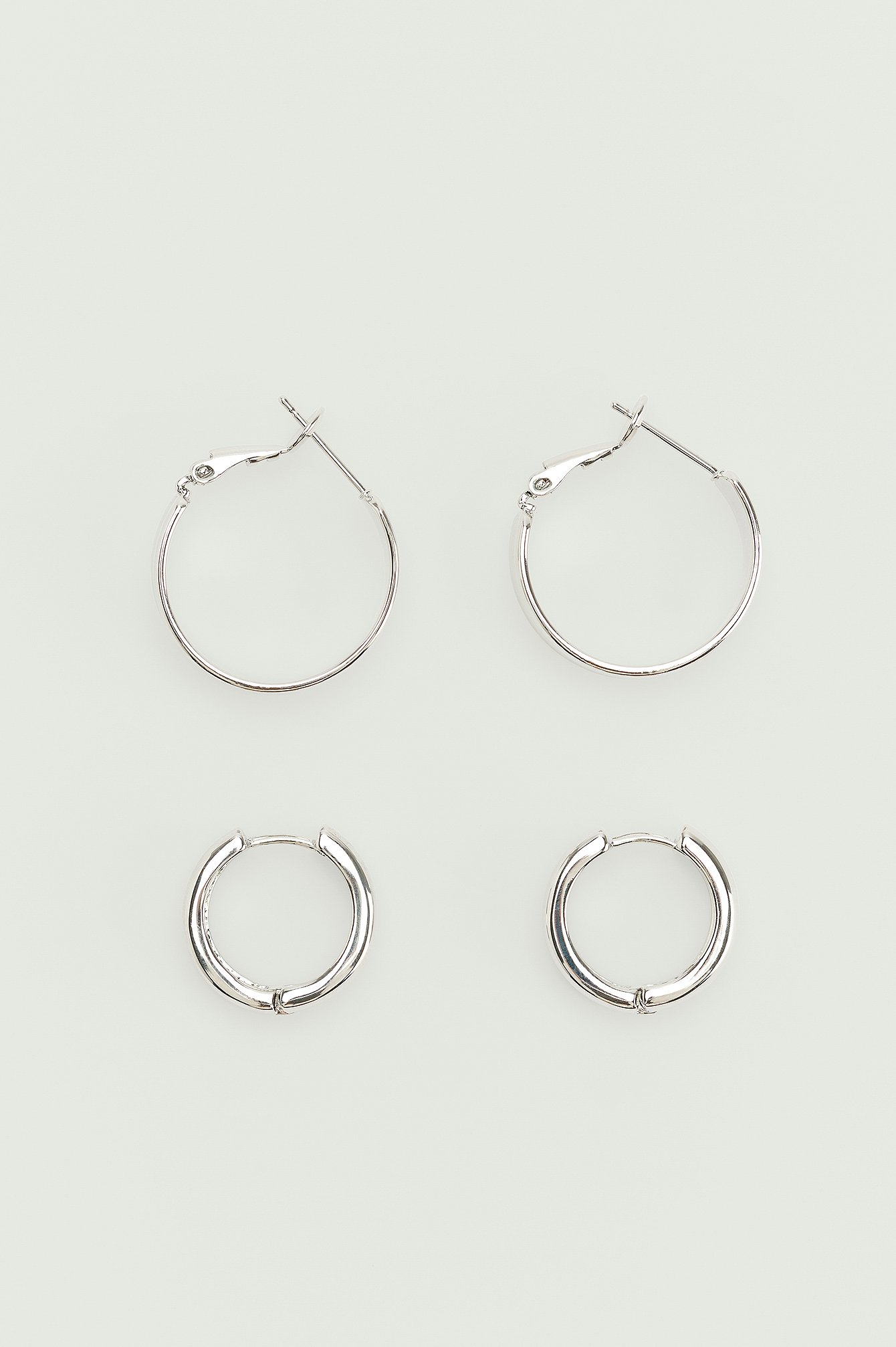 Silver Recycled Double Pack Double Hoop Earrings