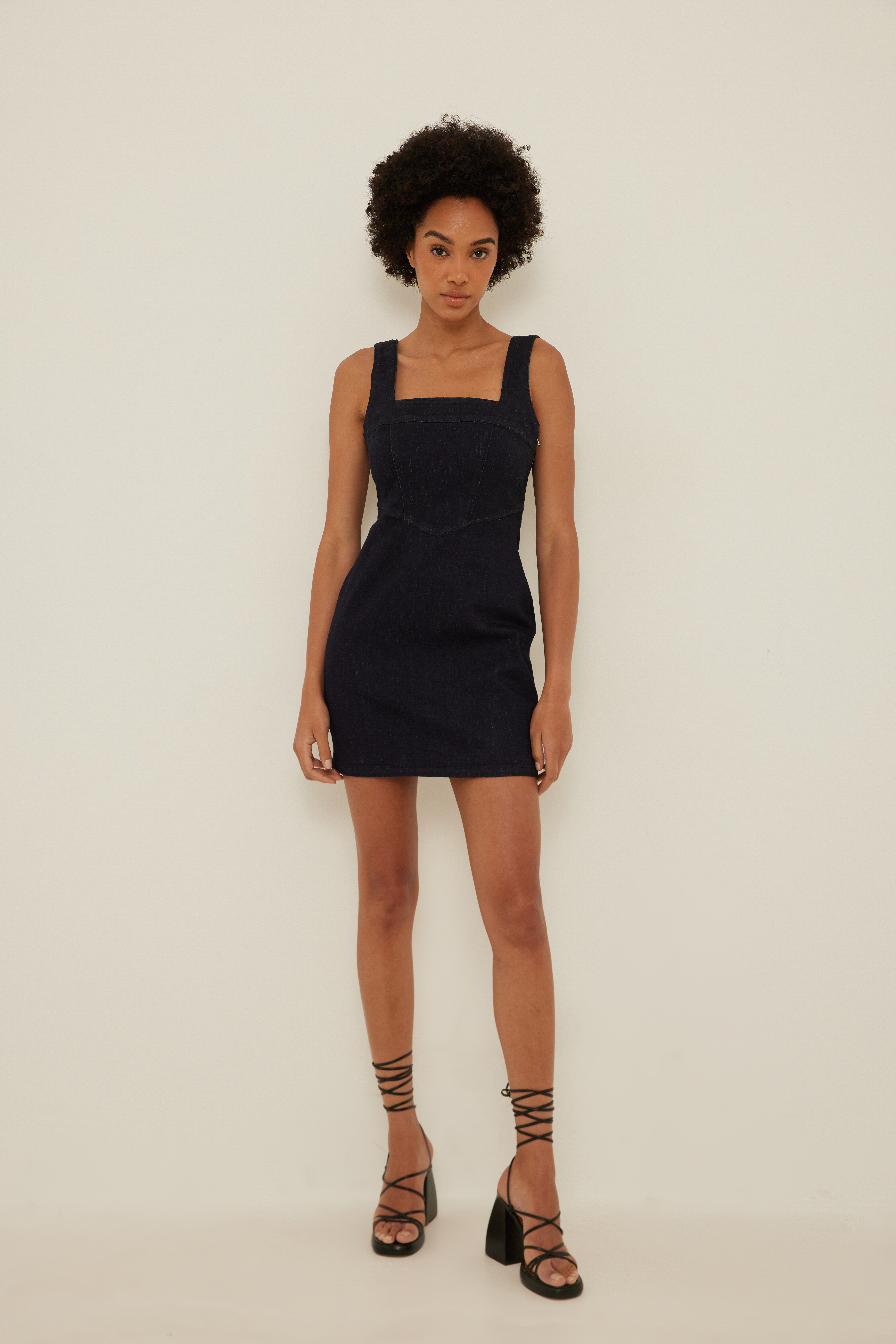 Fitted Denim Mini Dress Multicolor | na 