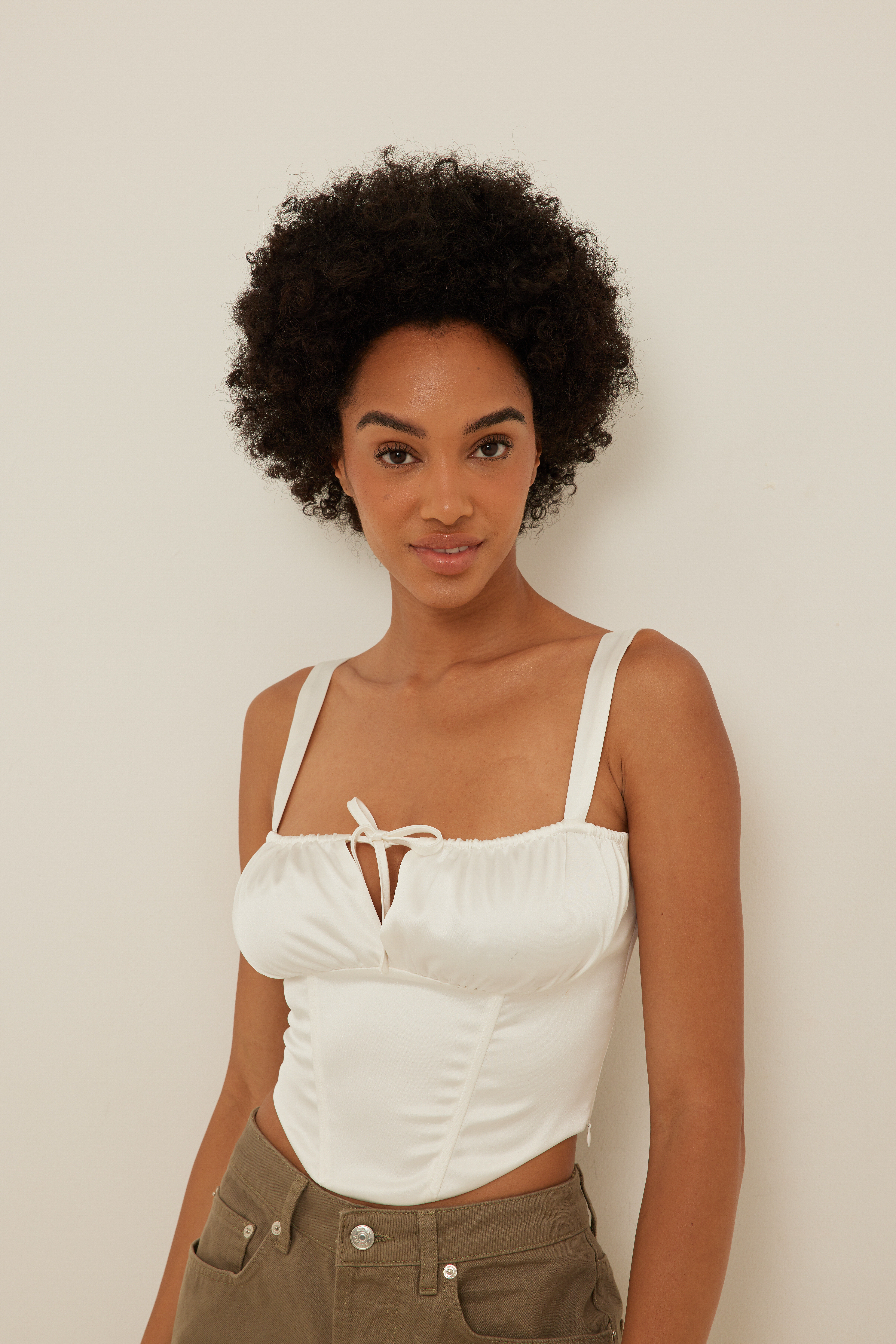 Satin Corset Top White | na-kd.com