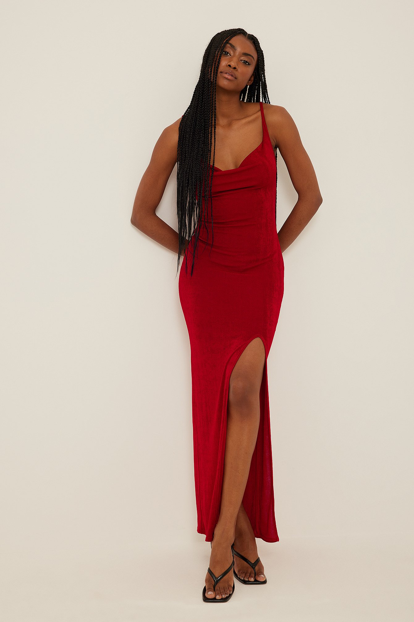 Red Długa sukienka