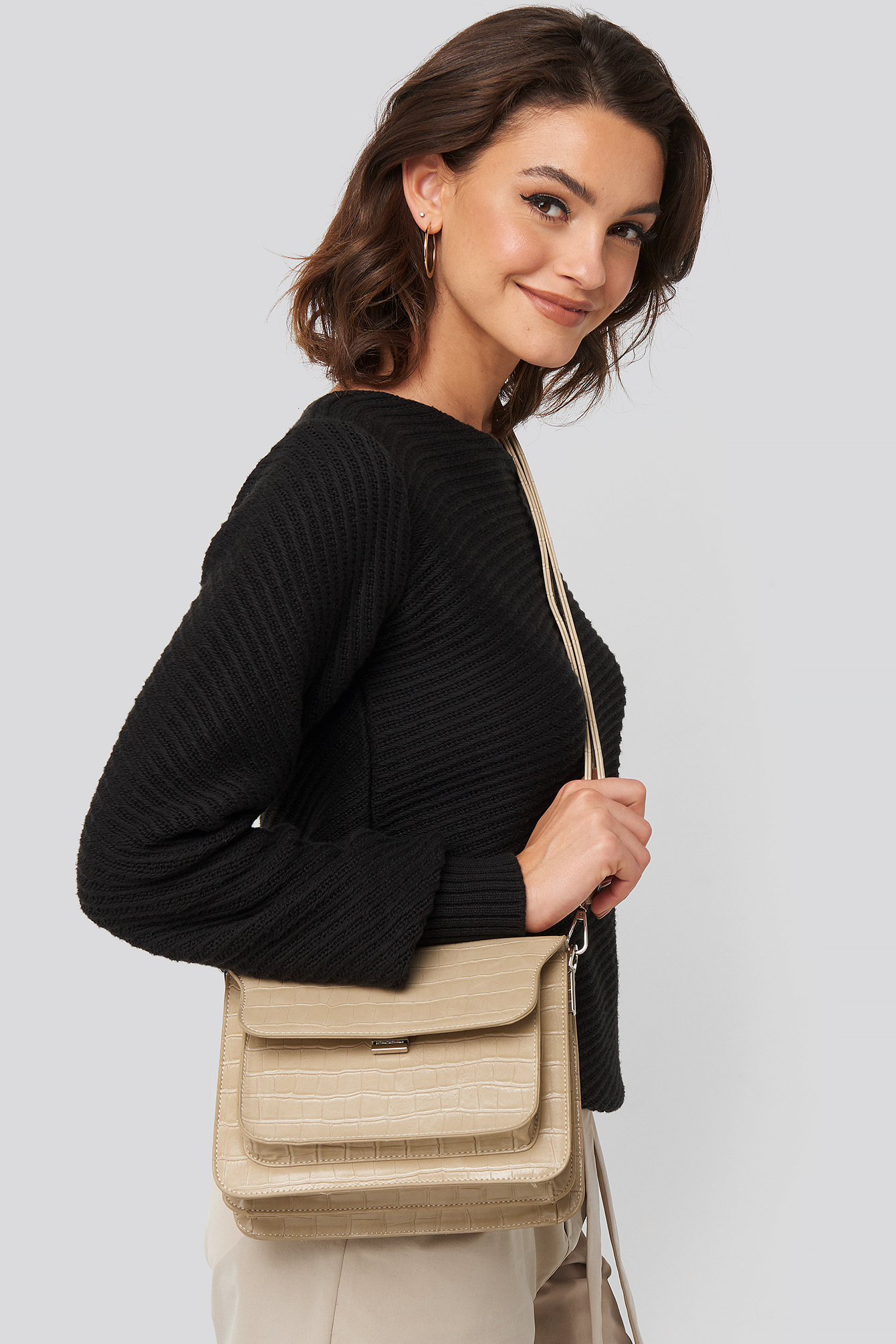 Croc Handbag Beige
