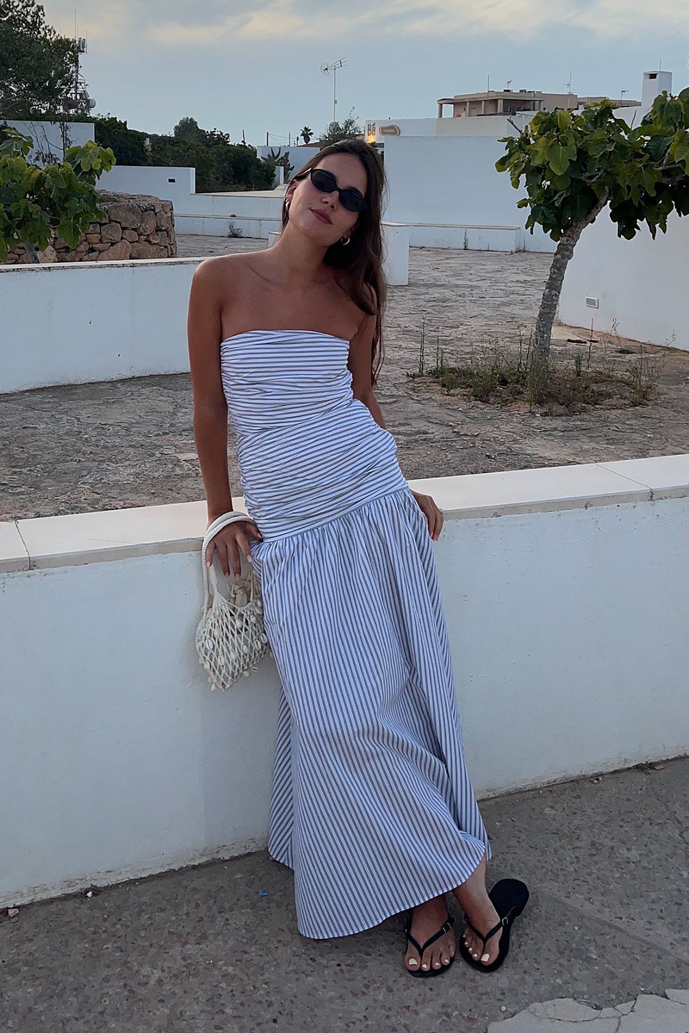 Striped Strapless Maxi Dress Stripe | NA-KD
