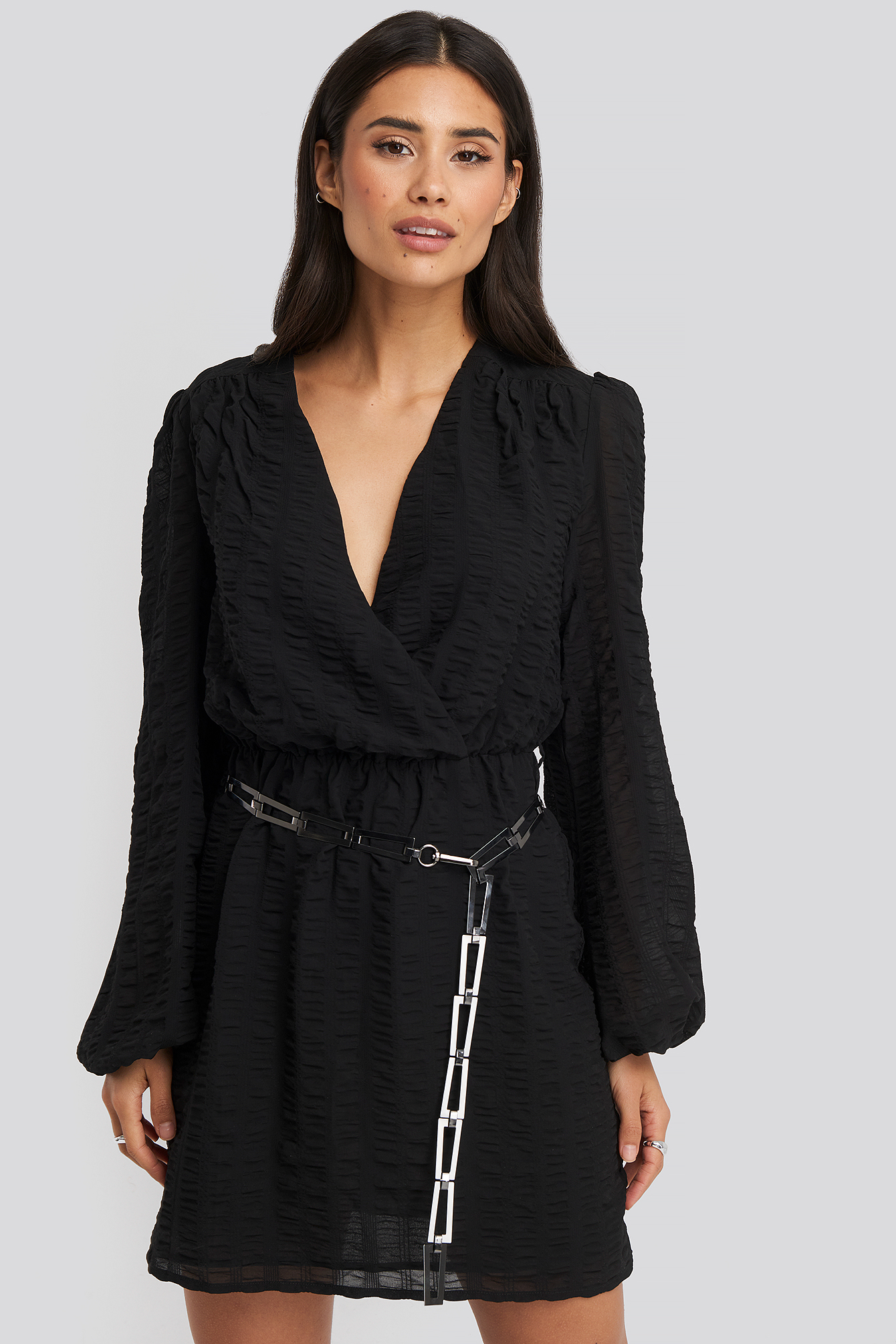 Squared Chain Belt Gun Metal