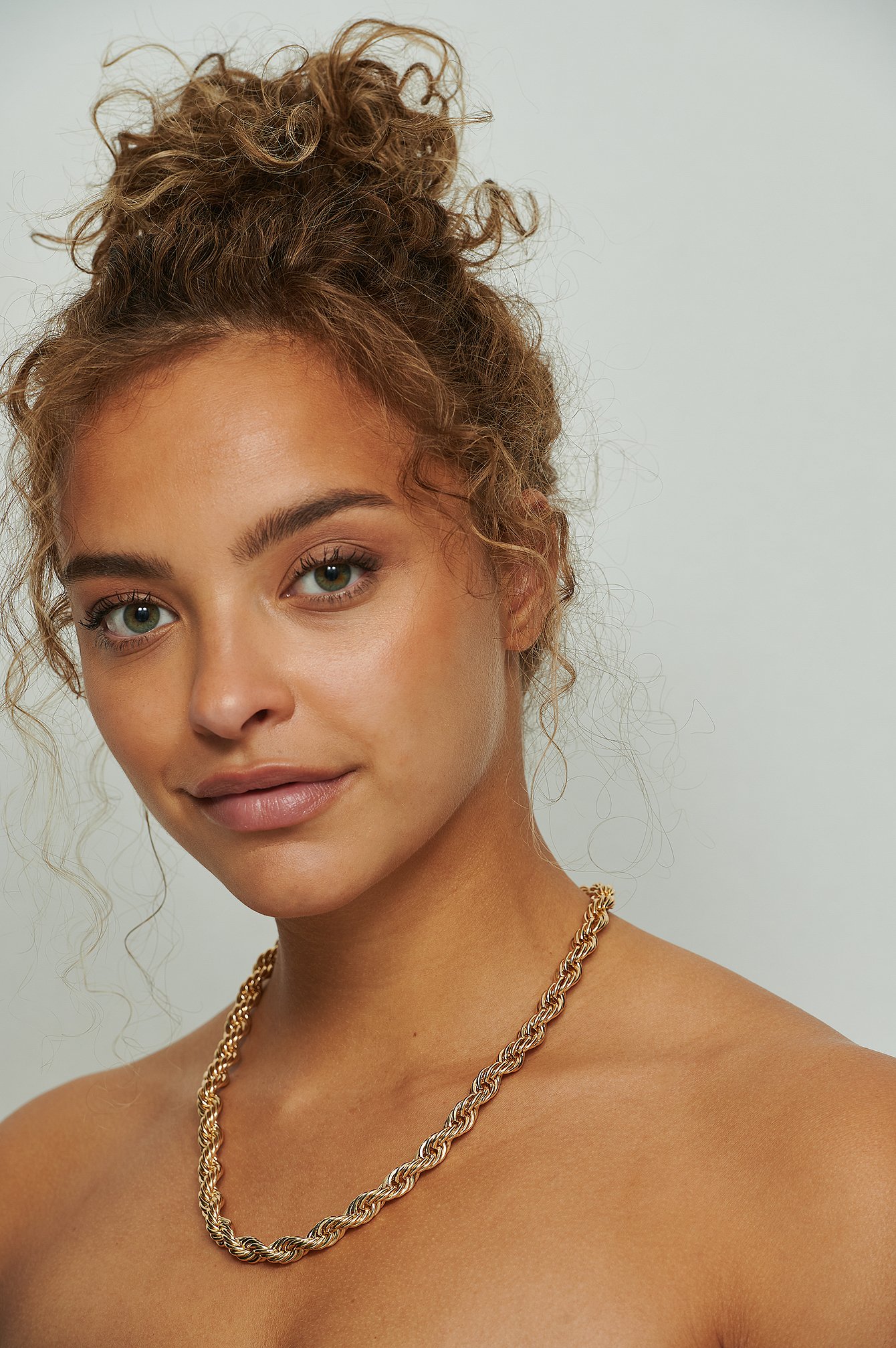 Chunky Rope Chain Necklace Gold NAKD