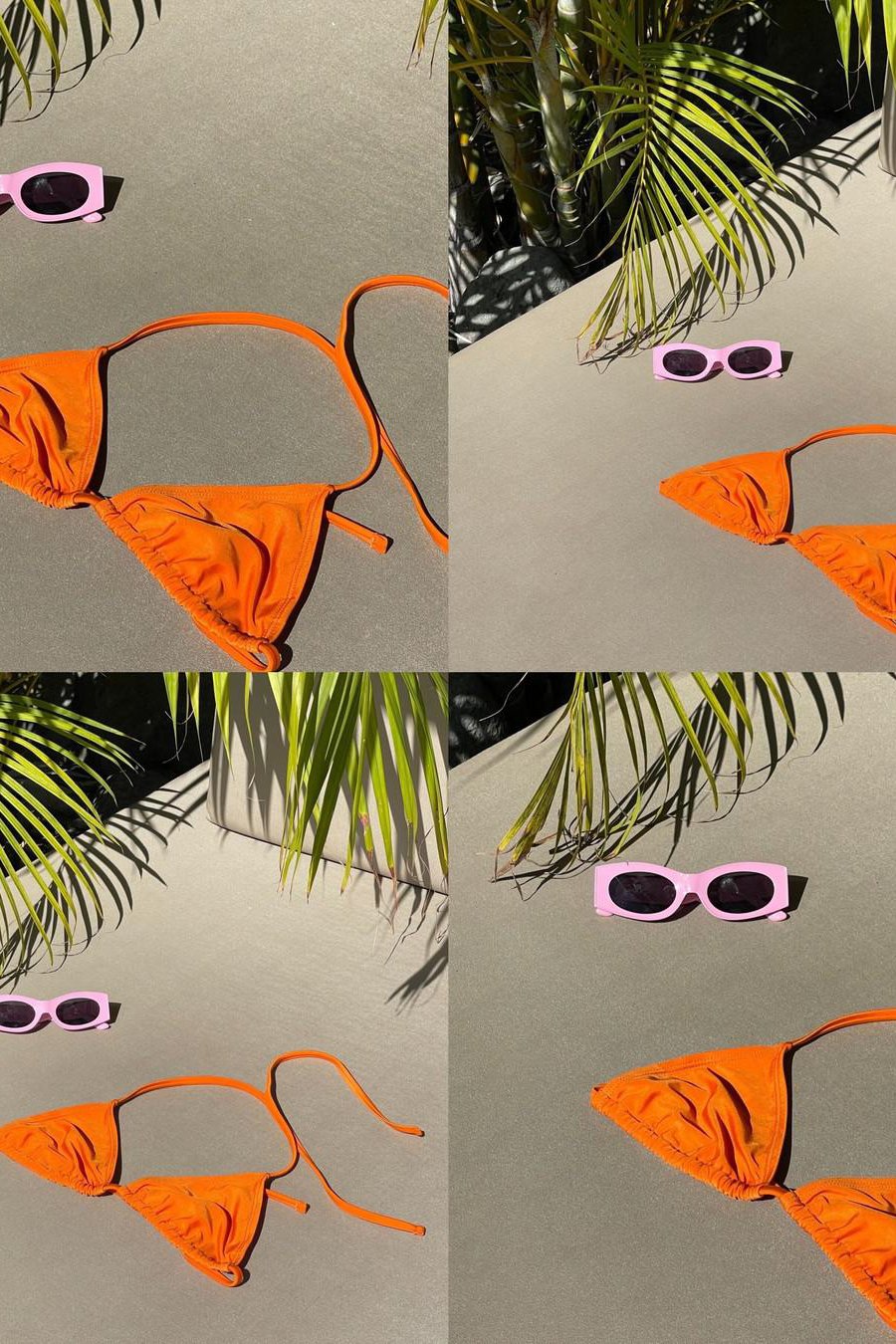 Pink Solbriller i plast med oval form